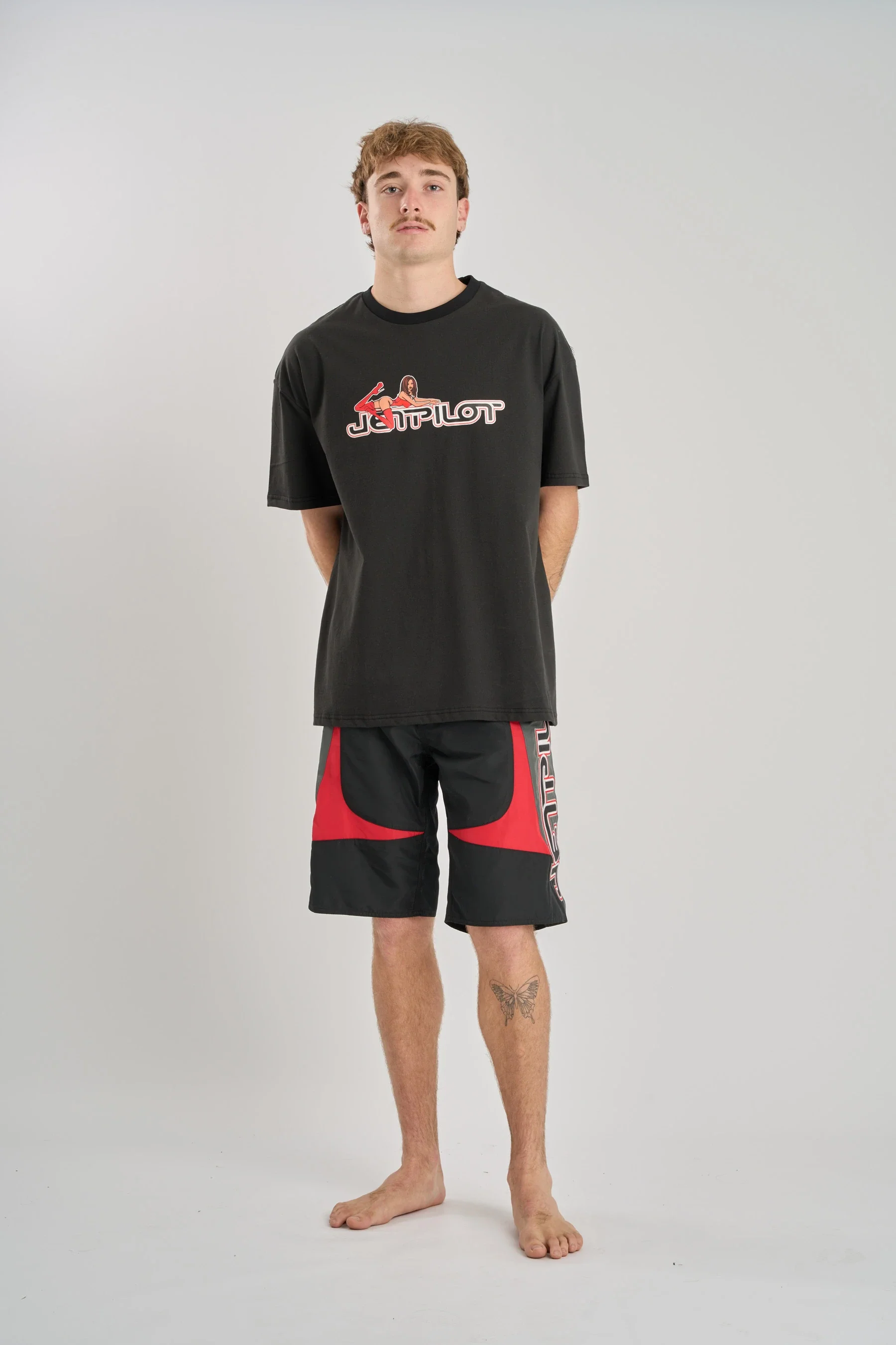 Jetpilot Moto Boardshort - Black/Red - Image 2