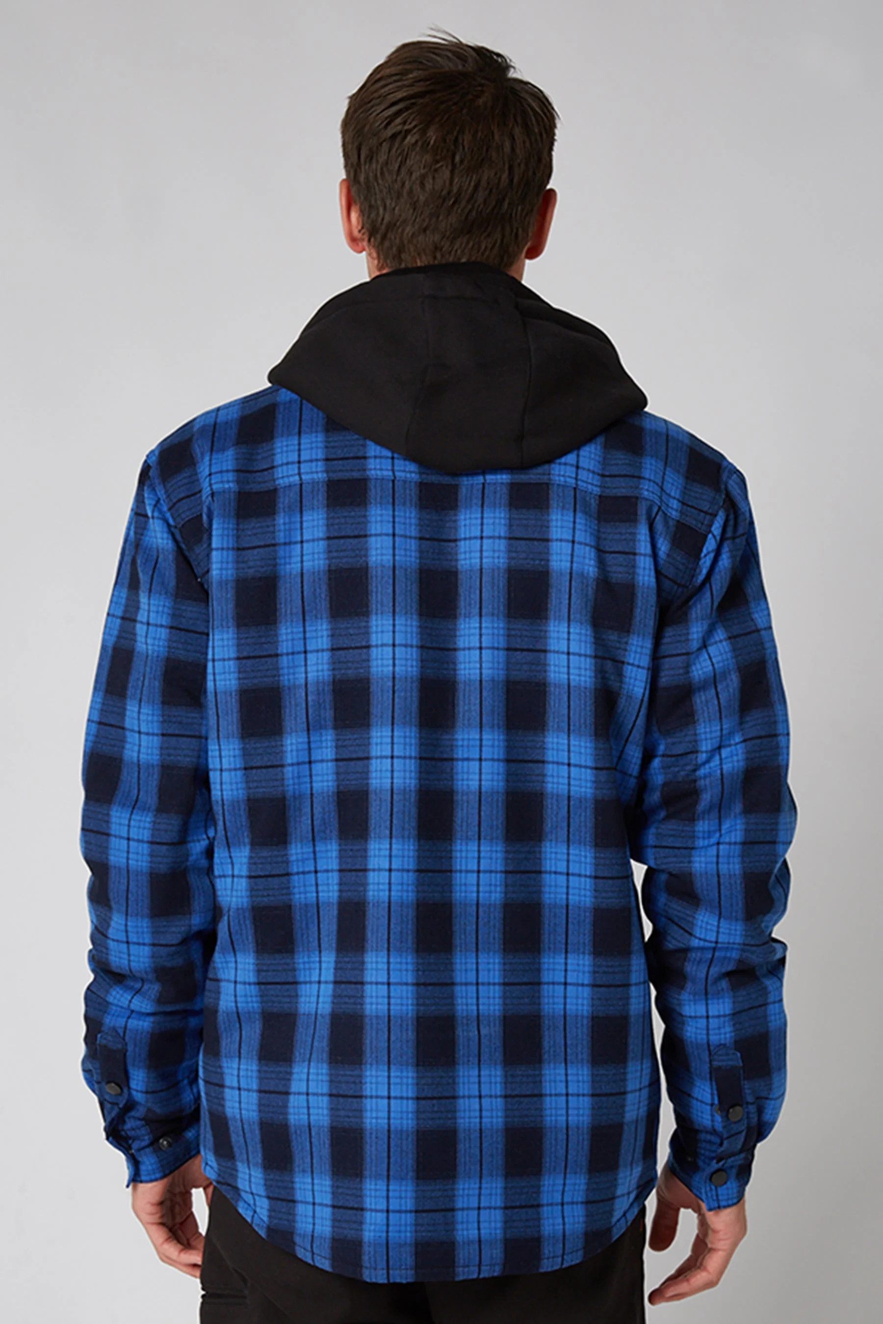 Jetpilot Quilted Mens Flannel Jacket - Blue - Image 3