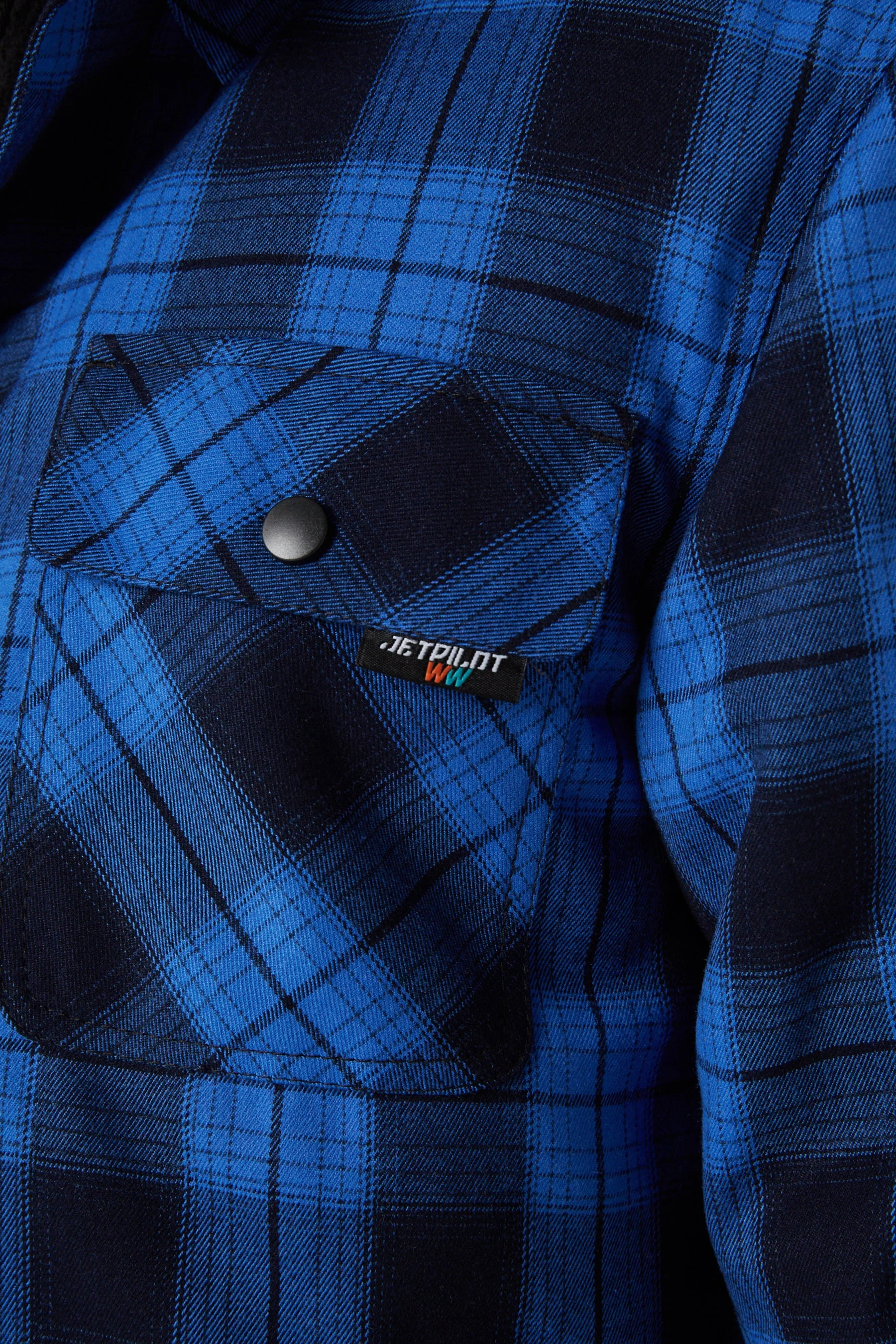 Jetpilot Quilted Mens Flannel Jacket - Blue - Image 4