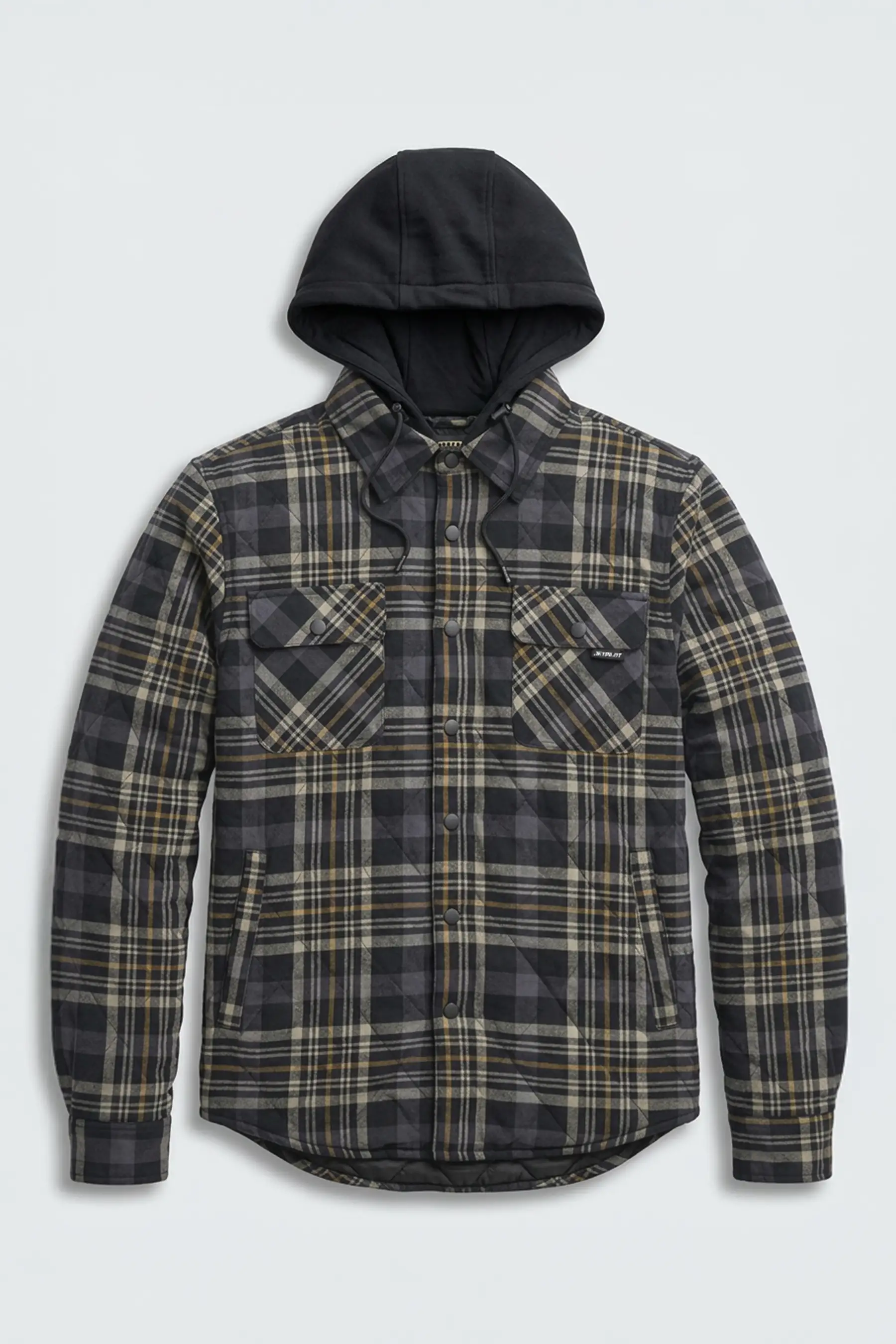 Jetpilot Quilted Mens Flannel Jacket - Grey - Image 2