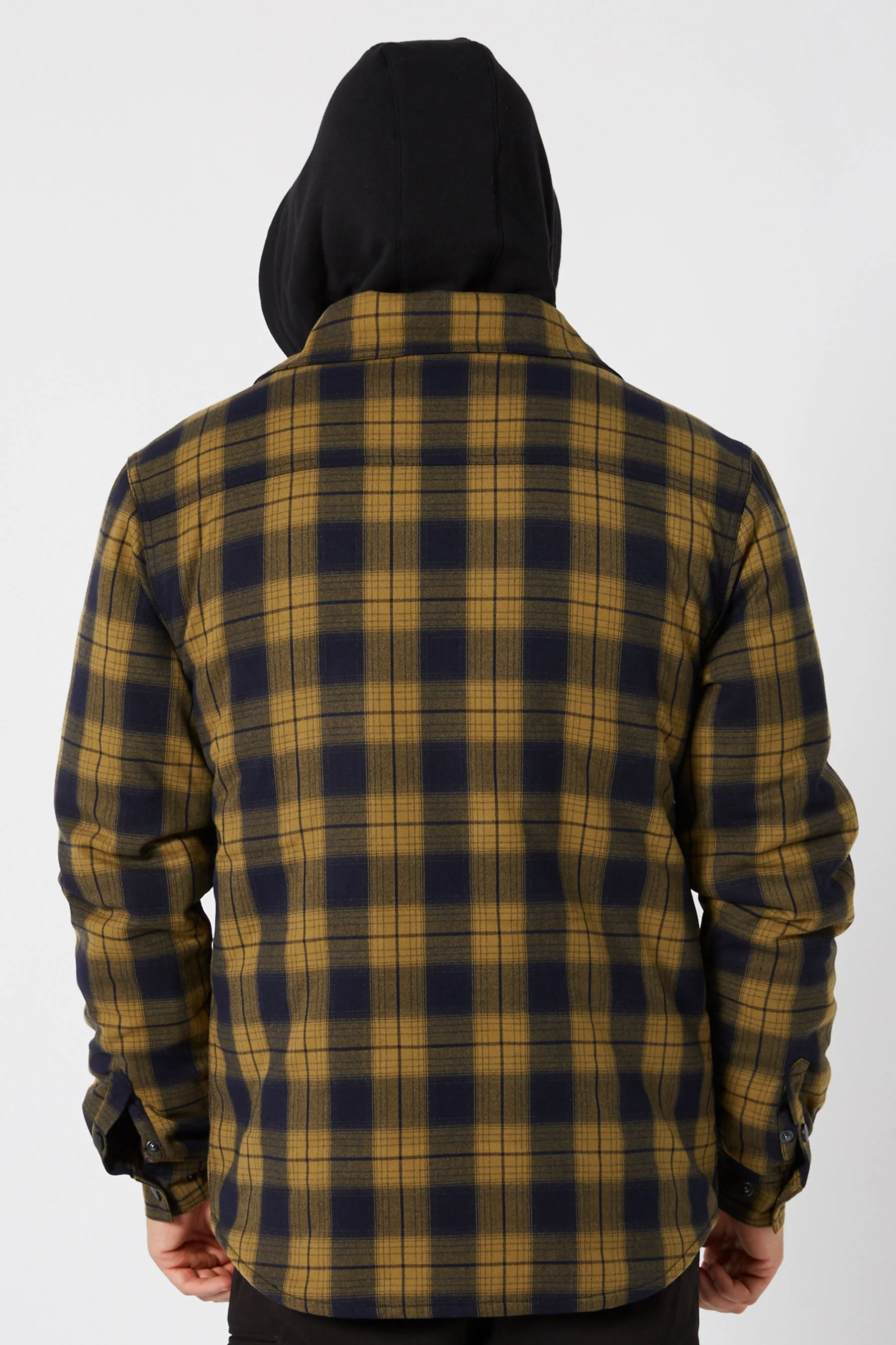 Jetpilot Quilted Mens Flannel Jacket - Mustard - Image 5