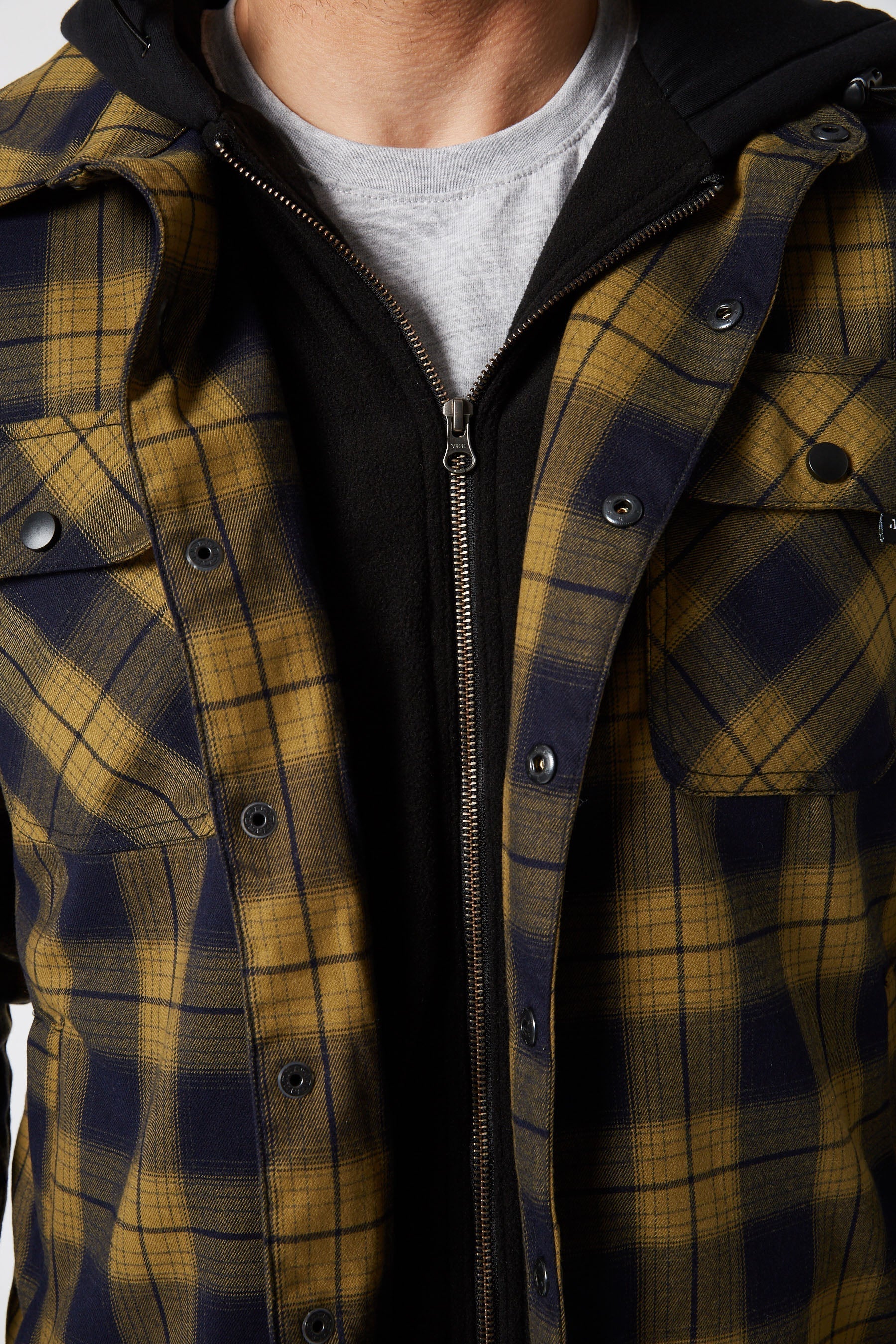 Jetpilot Quilted Mens Flannel Jacket - Mustard - Image 6
