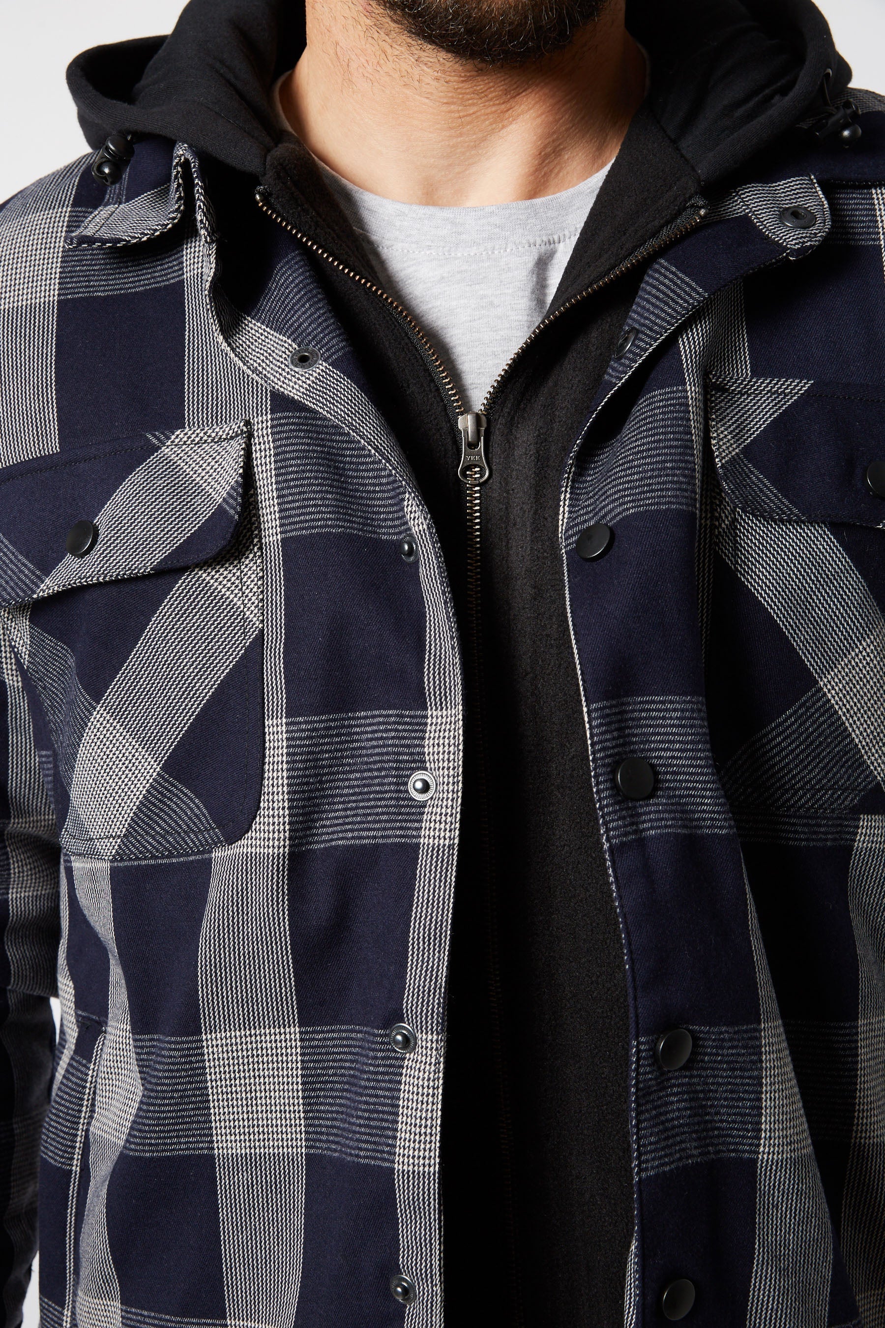 Jetpilot Quilted Mens Flannel Jacket - Black - Image 7