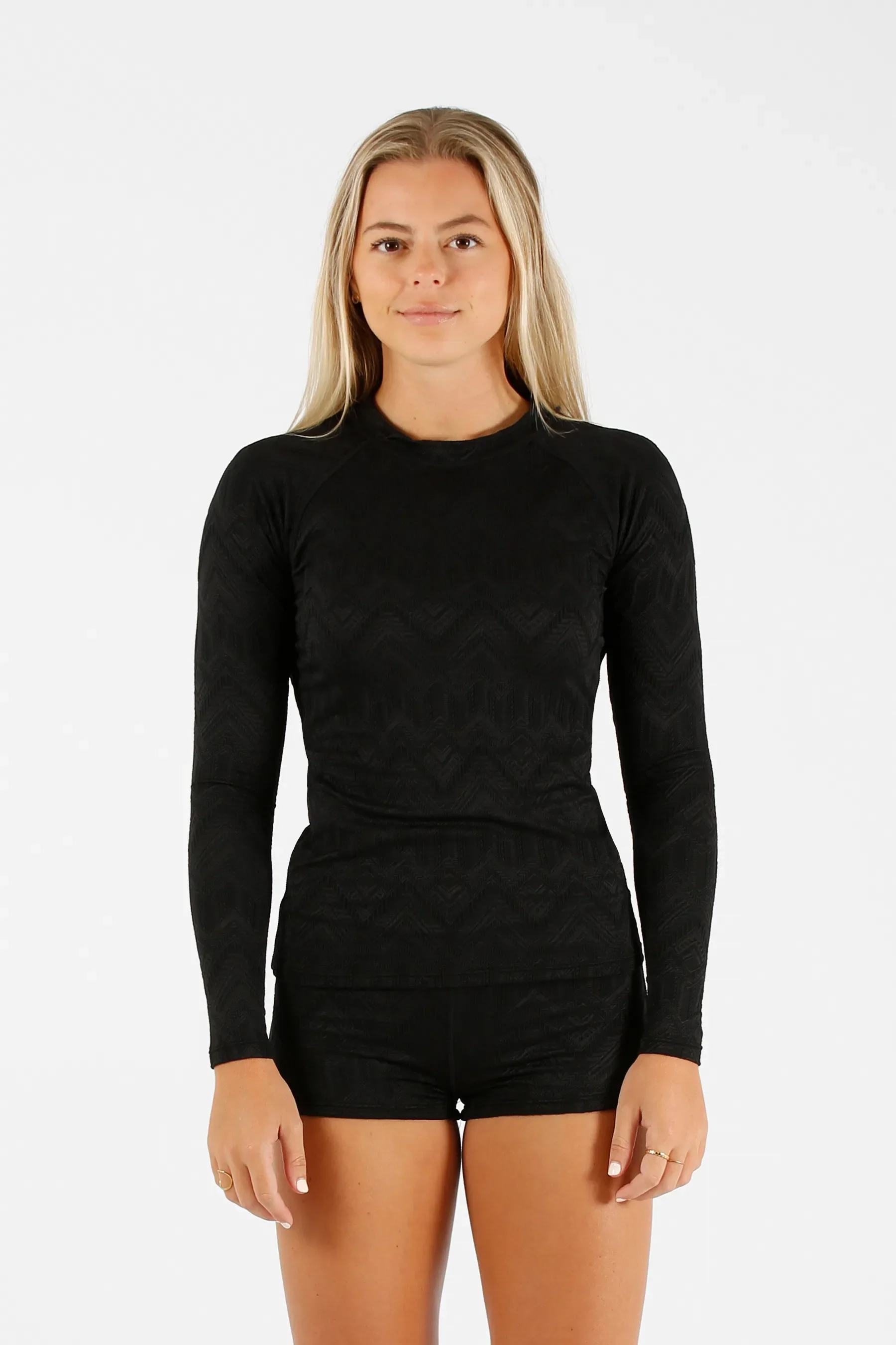 Jetpilot Rash Shirt & Short Set - Black