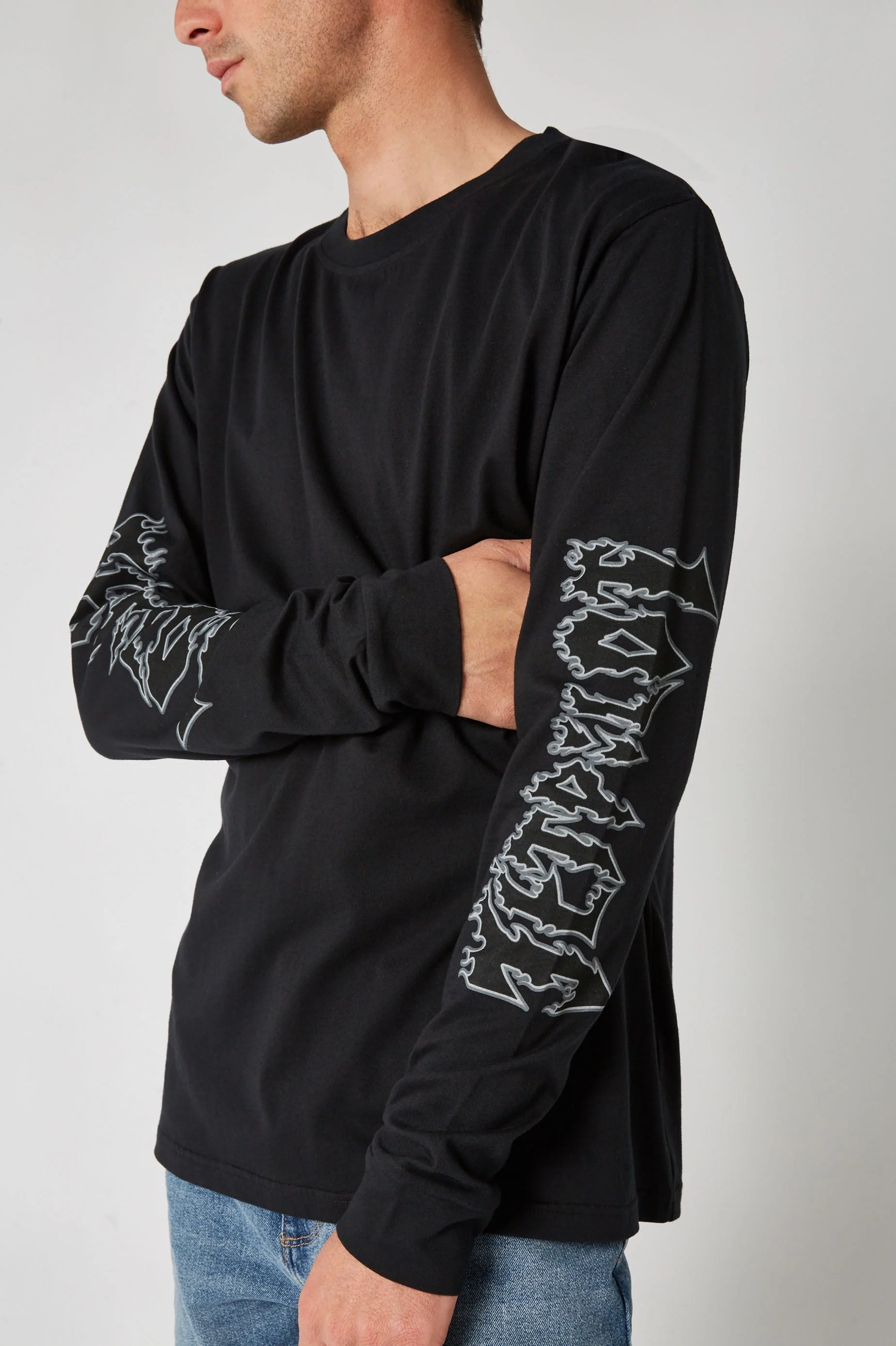 Jetpilot Razor L/S Mens Tee - Black/Black - Image 4
