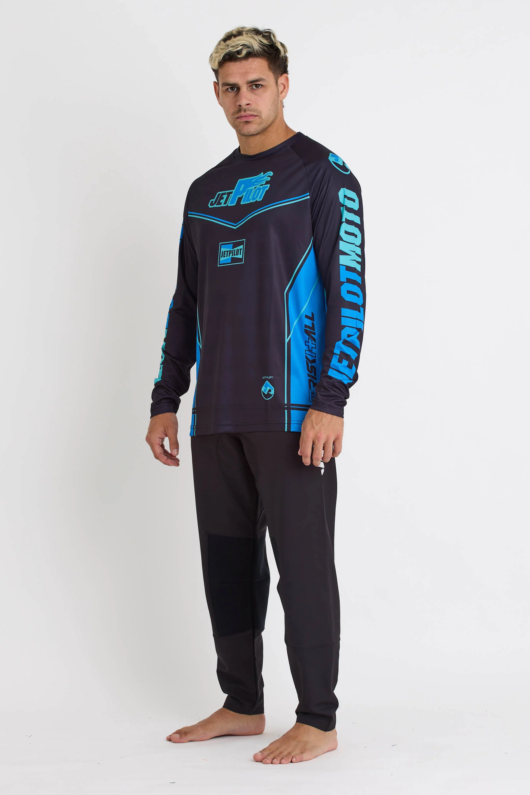 Jetpilot Risk It All Moto Jersey - Black/Blue - Image 2