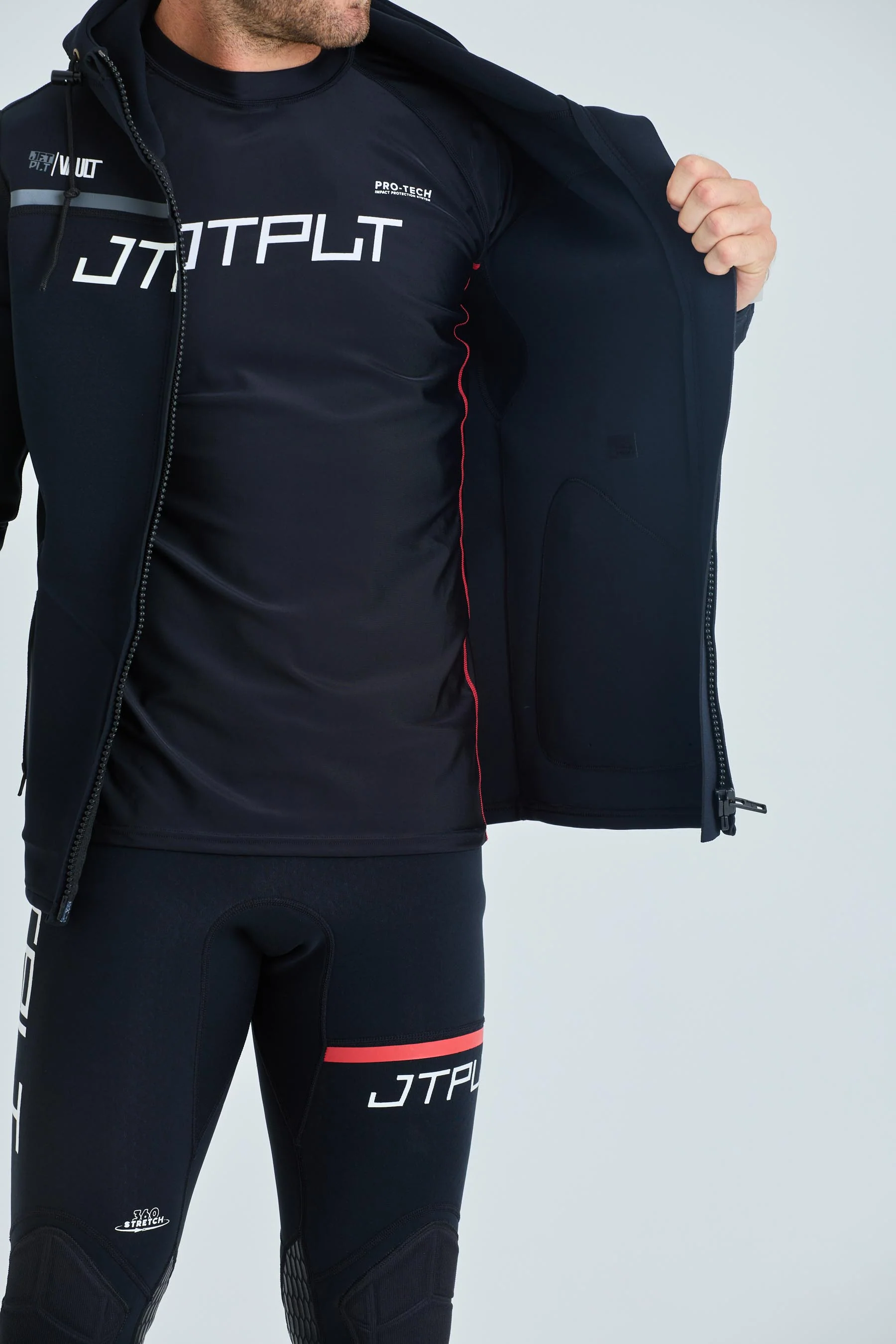 Jetpilot Vault Mens Tour Coat - Black/White - Image 4