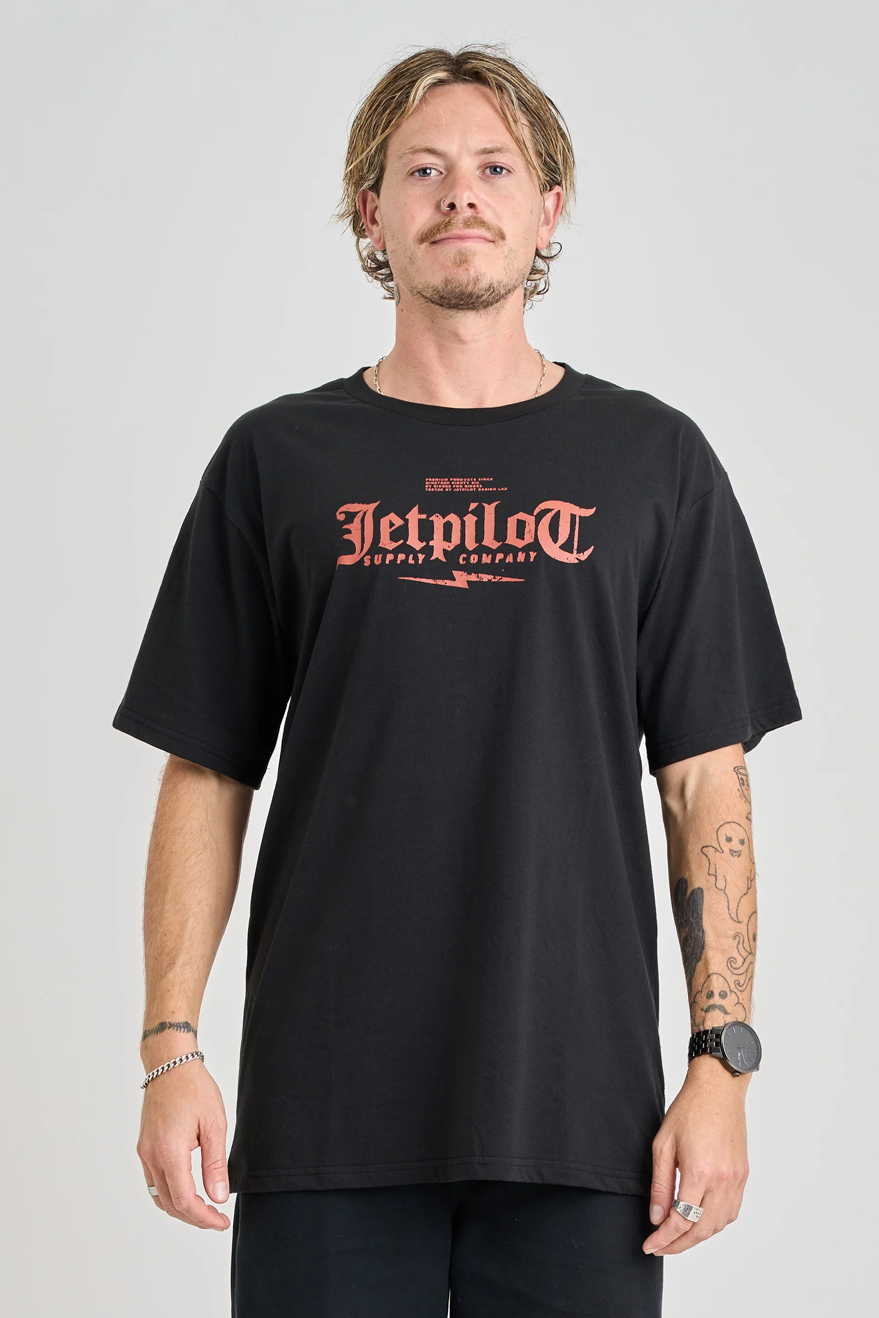 Jetpilot Spinal Tee - Black/Rust