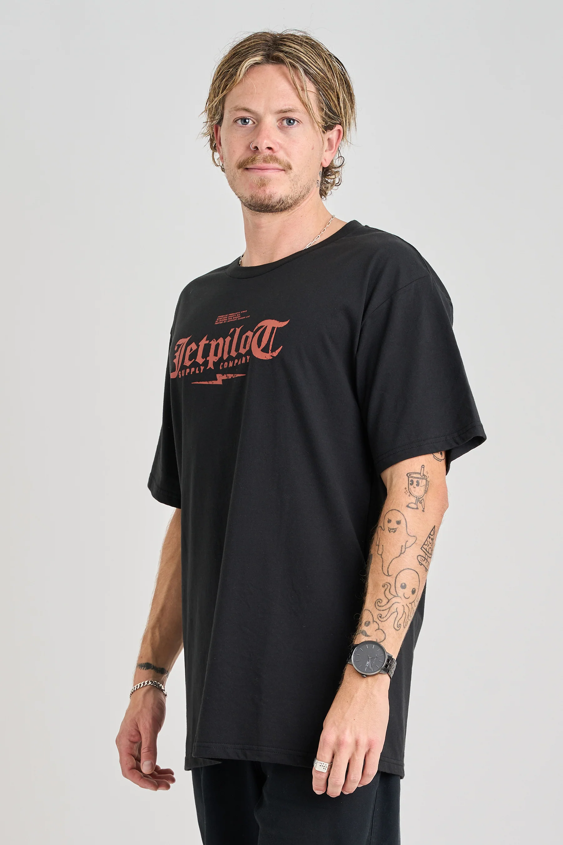 Jetpilot Spinal Tee - Black/Rust - Image 2