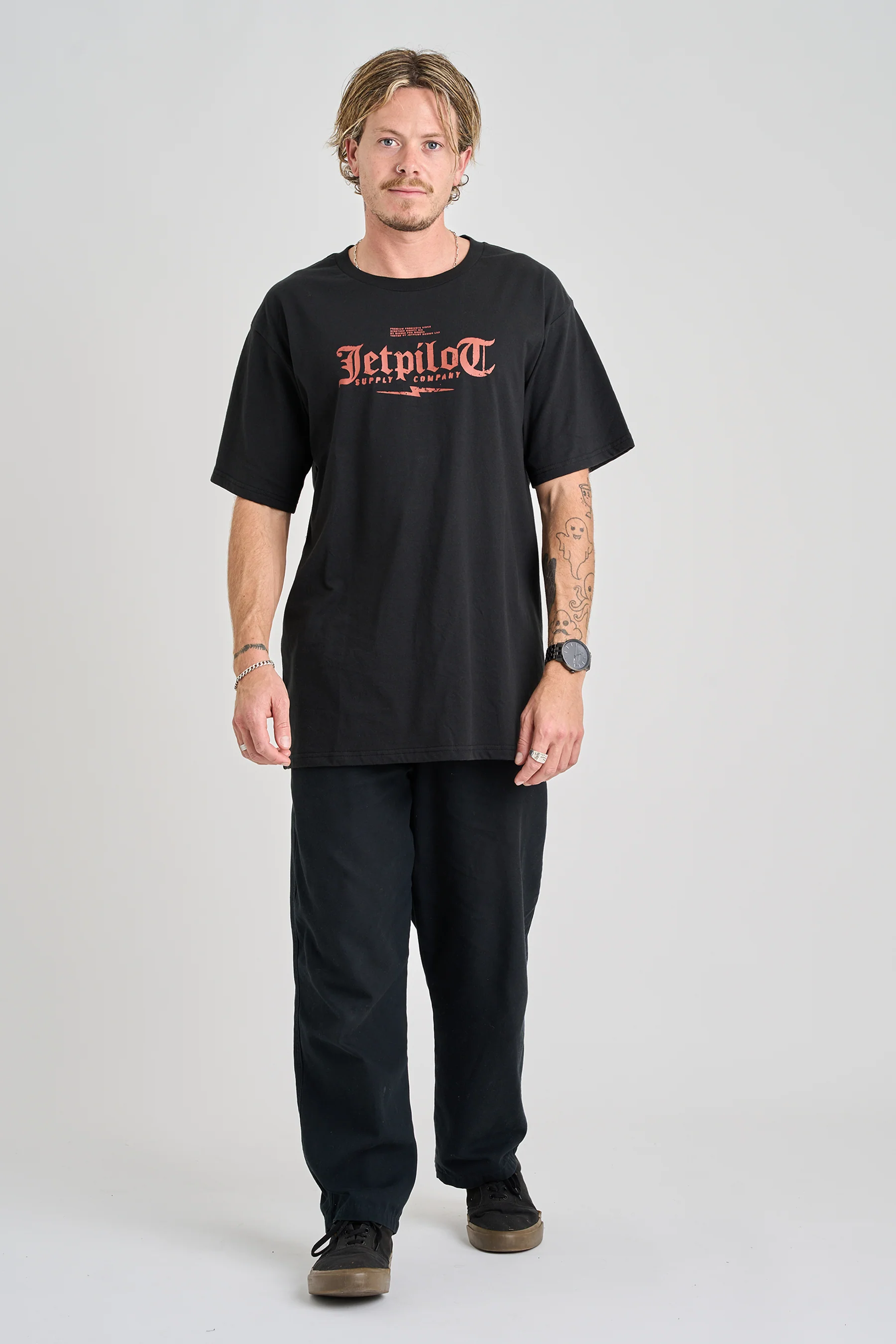 Jetpilot Spinal Tee - Black/Rust - Image 4