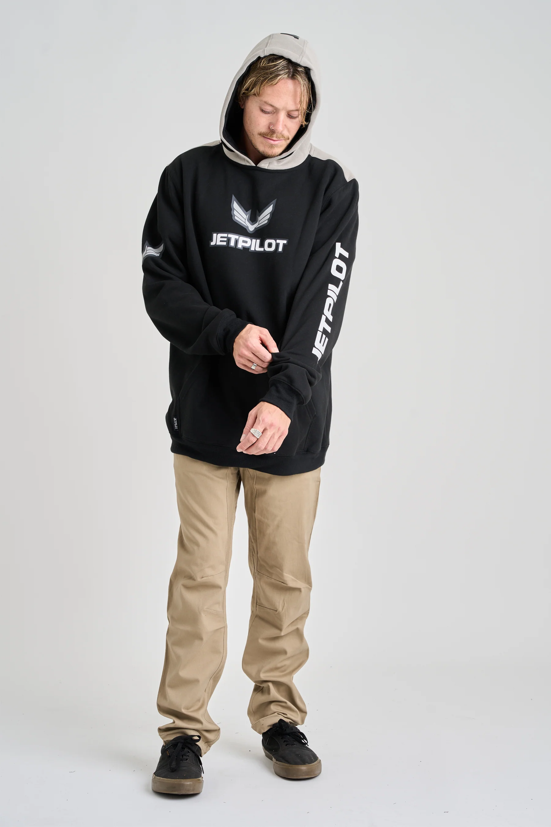 Jetpilot Squadron Pullover Hoodie - Black - Image 4
