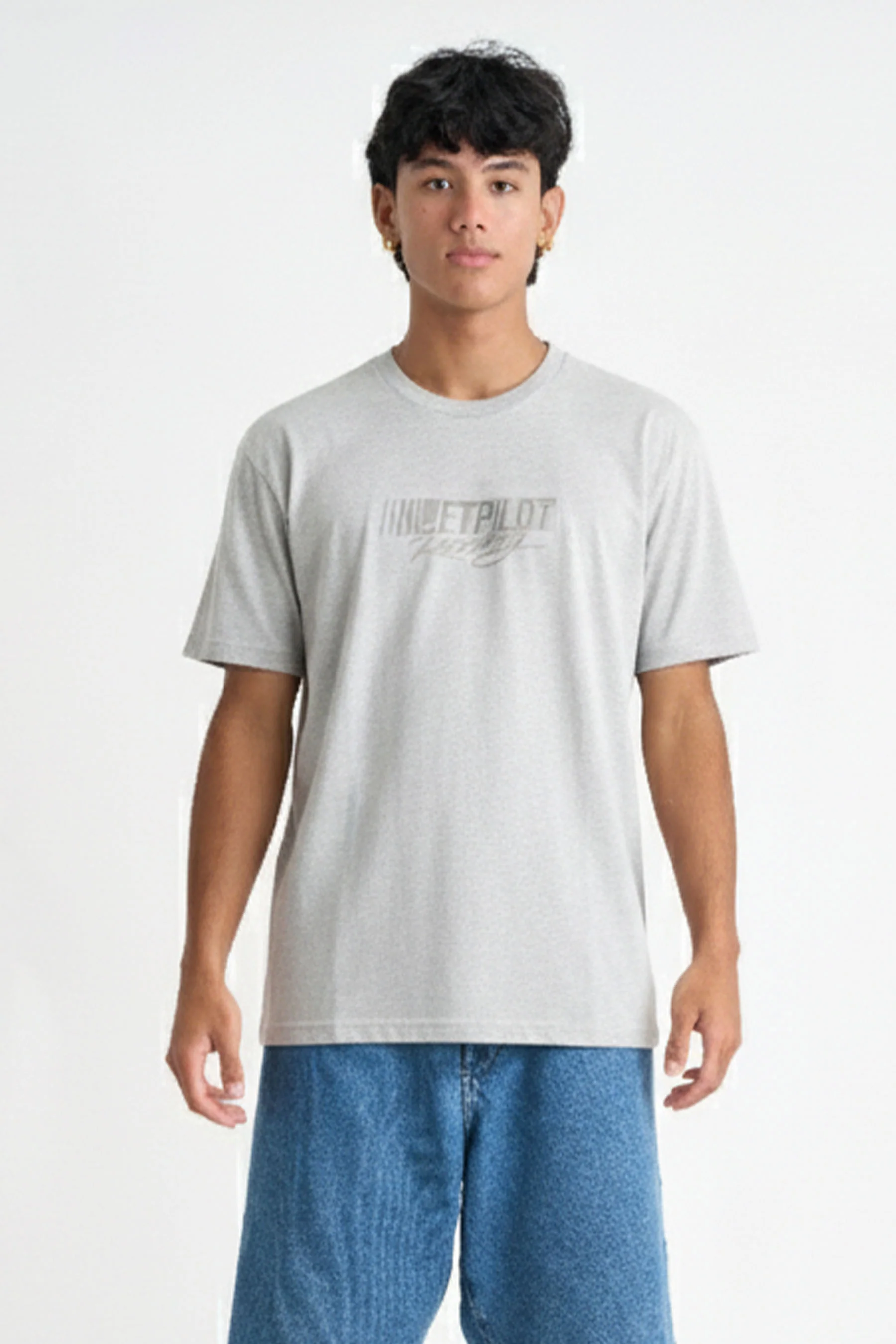 Jetpilot Stacked Racing Tee - Grey