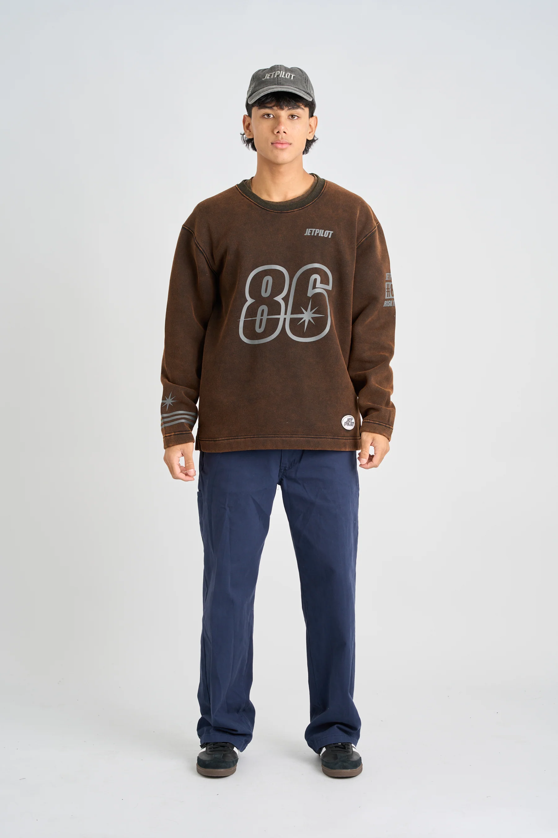 Jetpilot Star Crew Sweatshirt - Acid Black - Image 4