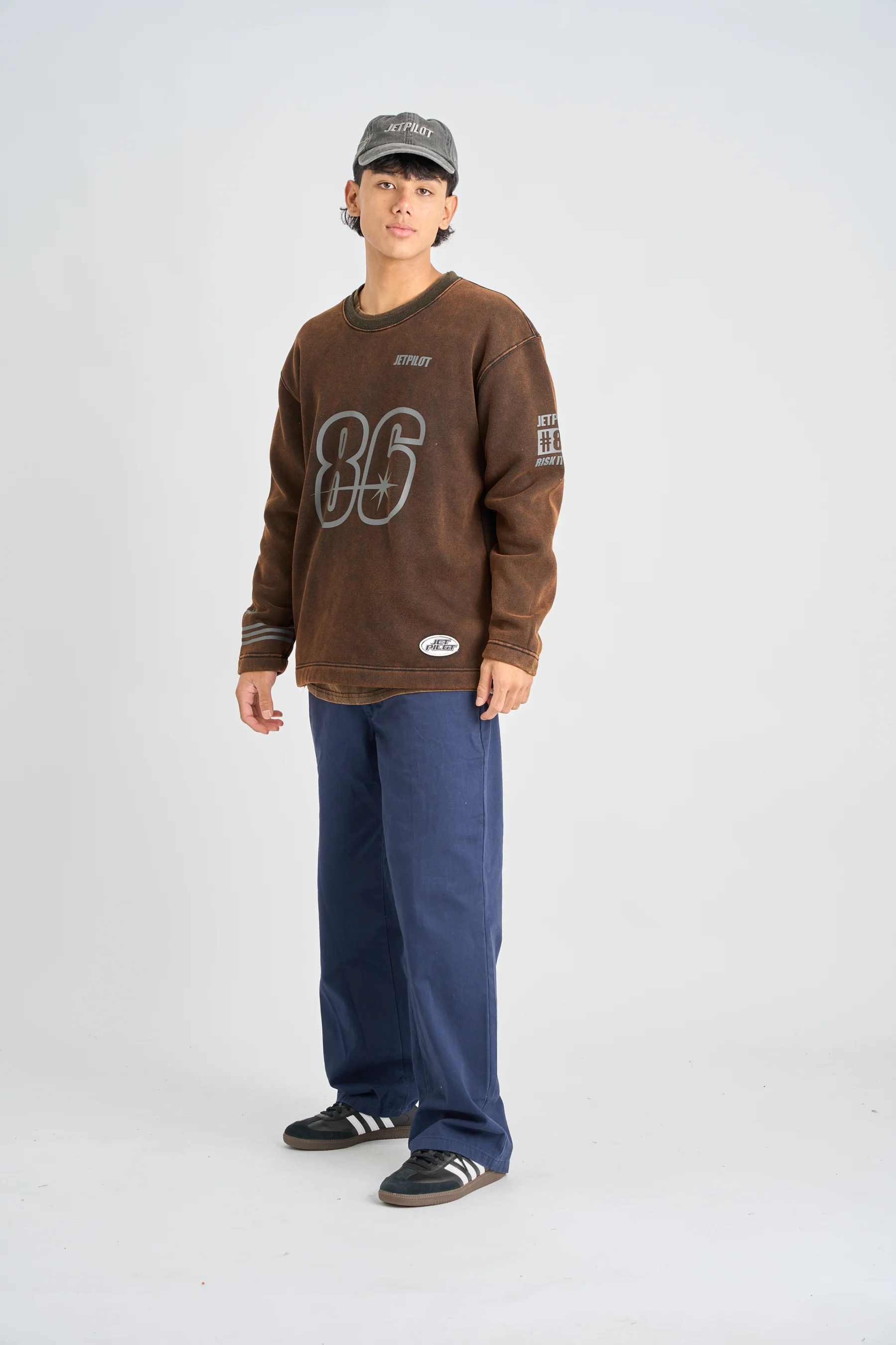 Jetpilot Star Crew Sweatshirt - Acid Black - Image 6