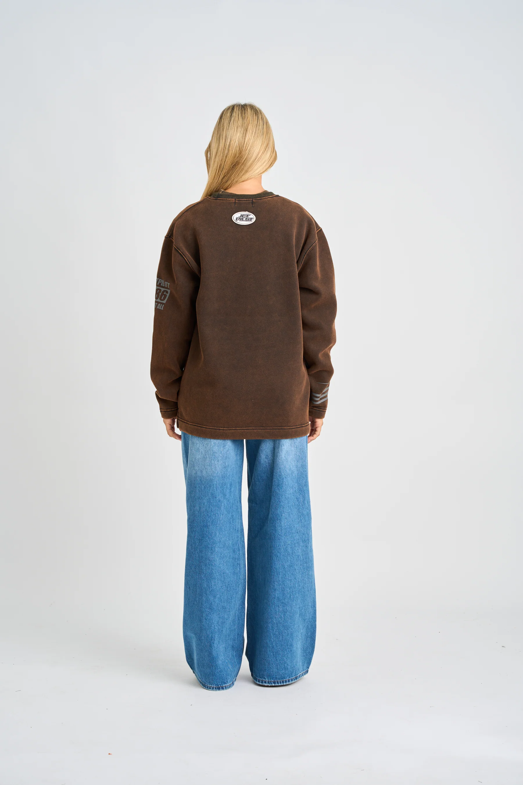 Jetpilot Star Crew Sweatshirt - Acid Black - Image 9