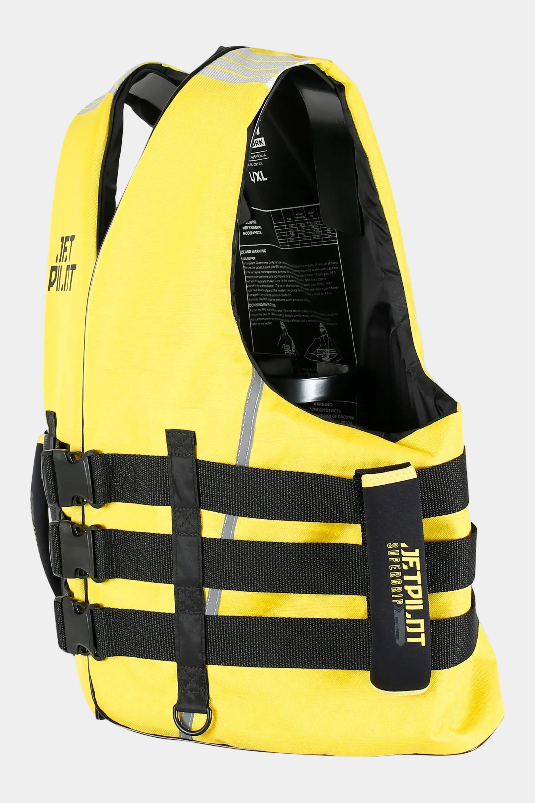 Jetpilot Titan Nylon Life Jacket - Black/Yellow - Image 3