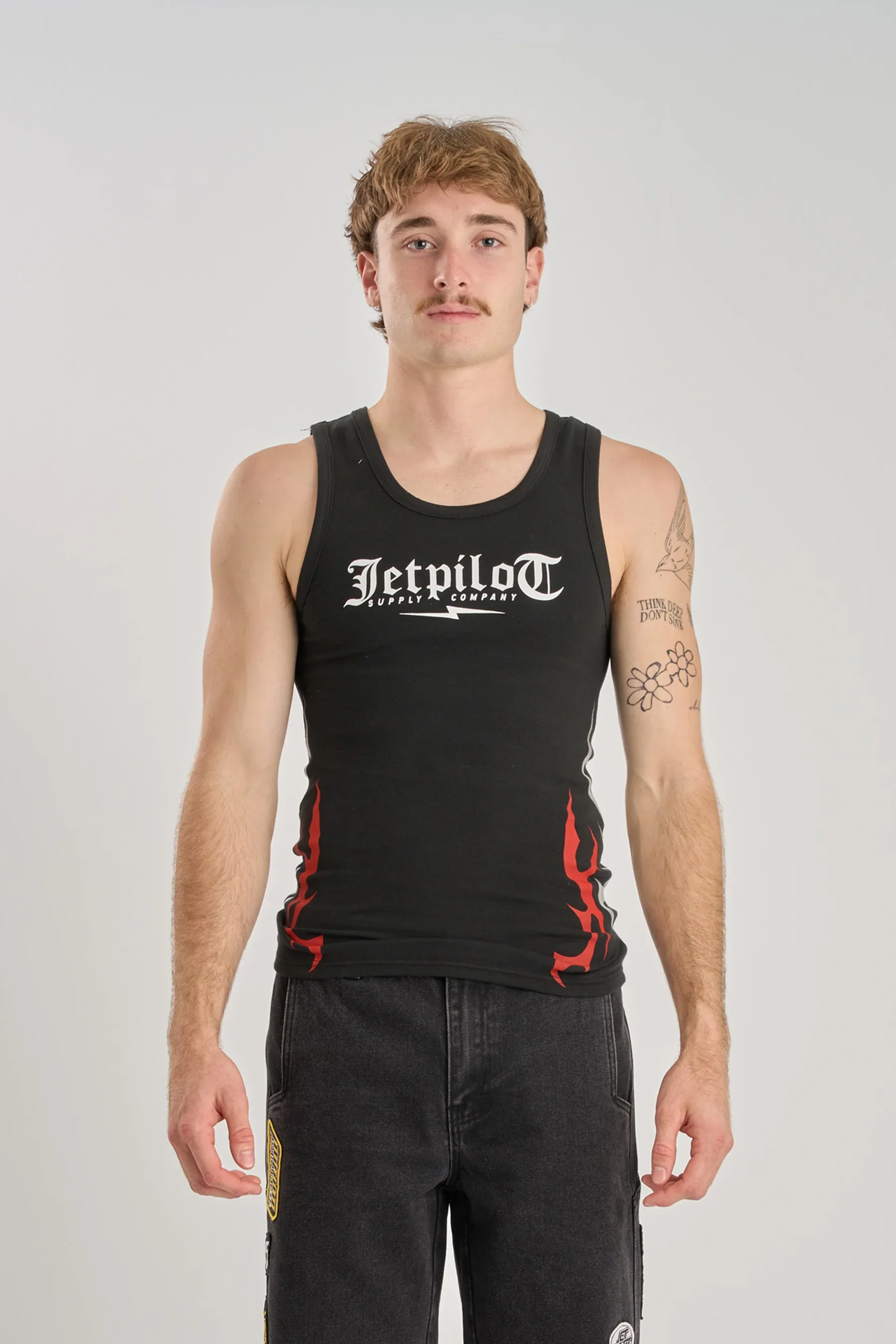 Jetpilot Tribal Singlet - Black