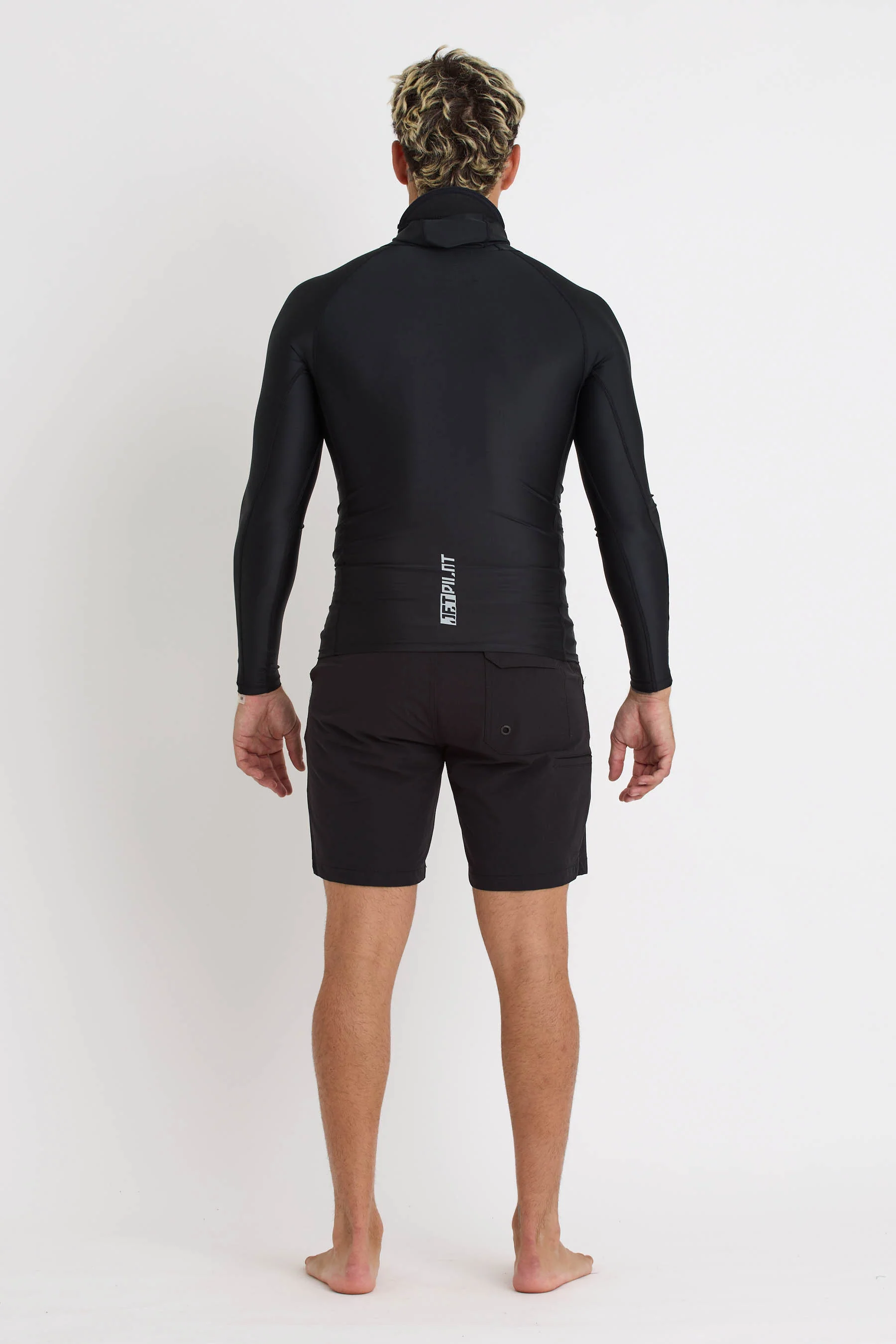 Jetpilot Venture Mens Hooded LS Rashie - Black - Image 2
