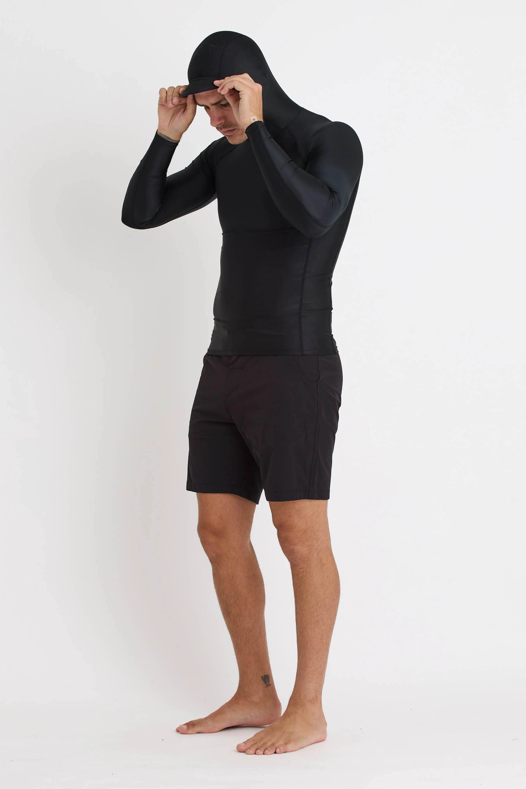 Jetpilot Venture Mens Hooded LS Rashie - Black - Image 4