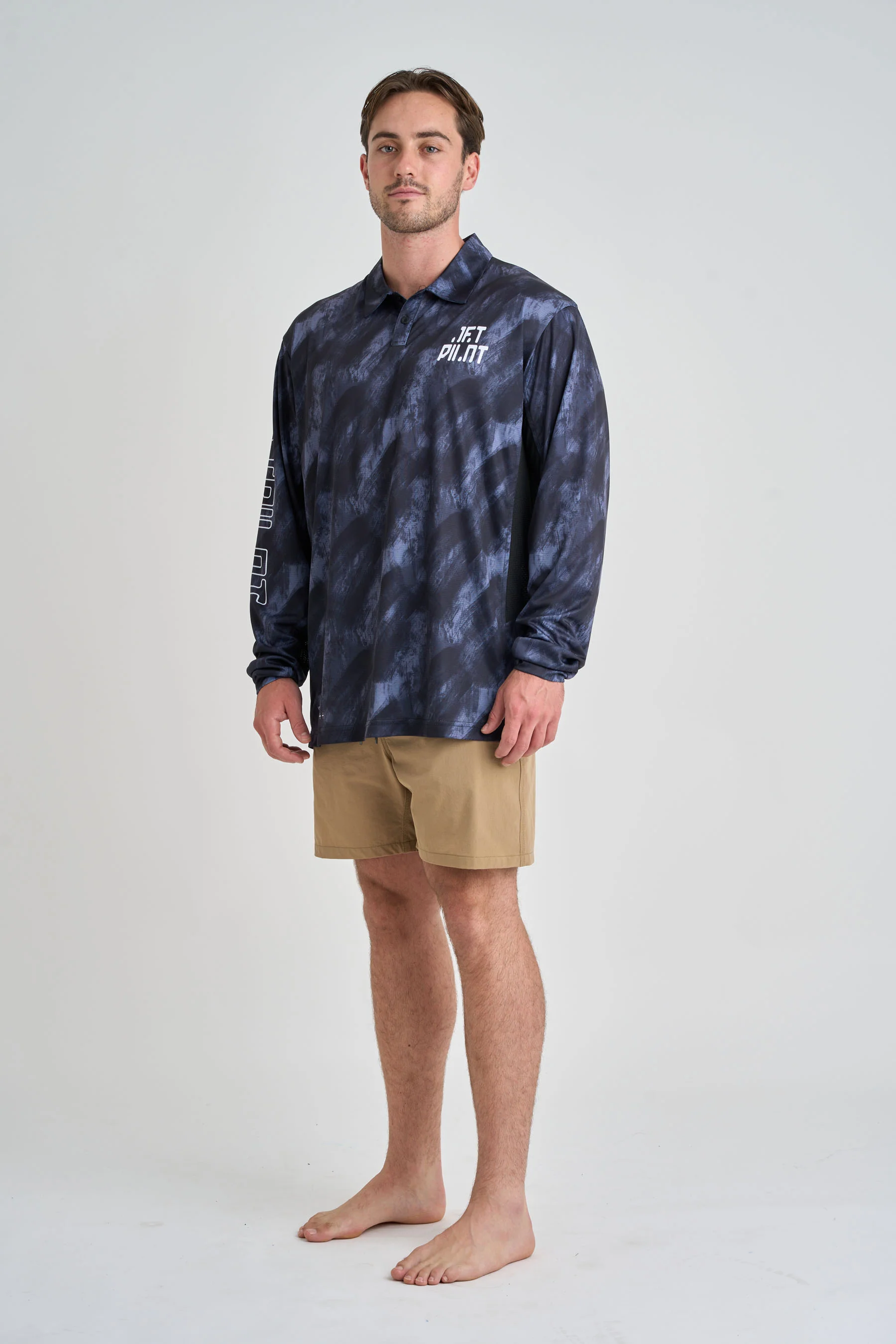 Jetpilot Venture Long Sleeve Fishing Polo - Black - Image 2
