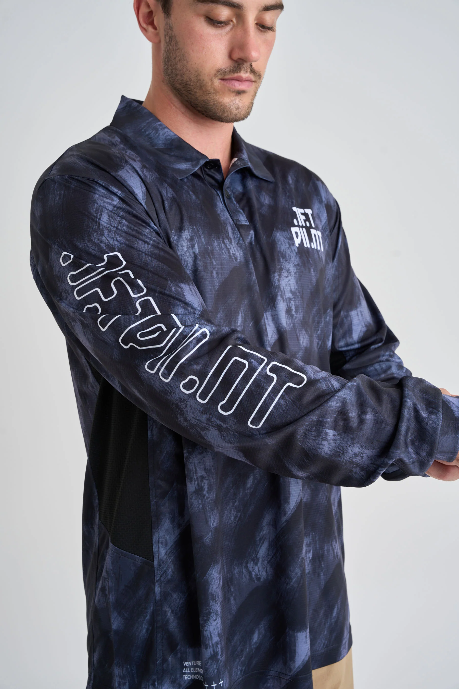 Jetpilot Venture Long Sleeve Fishing Polo - Black - Image 4