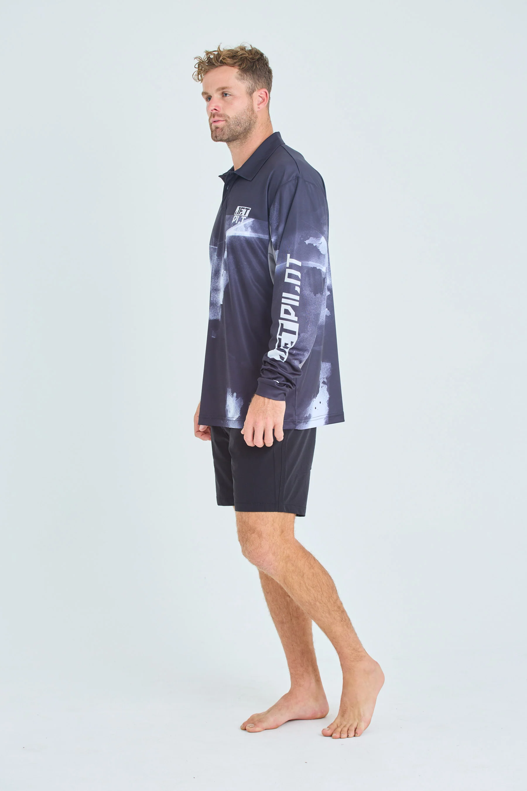 Jetpilot Venture Mens LS Fishing Polo - Black - Image 2