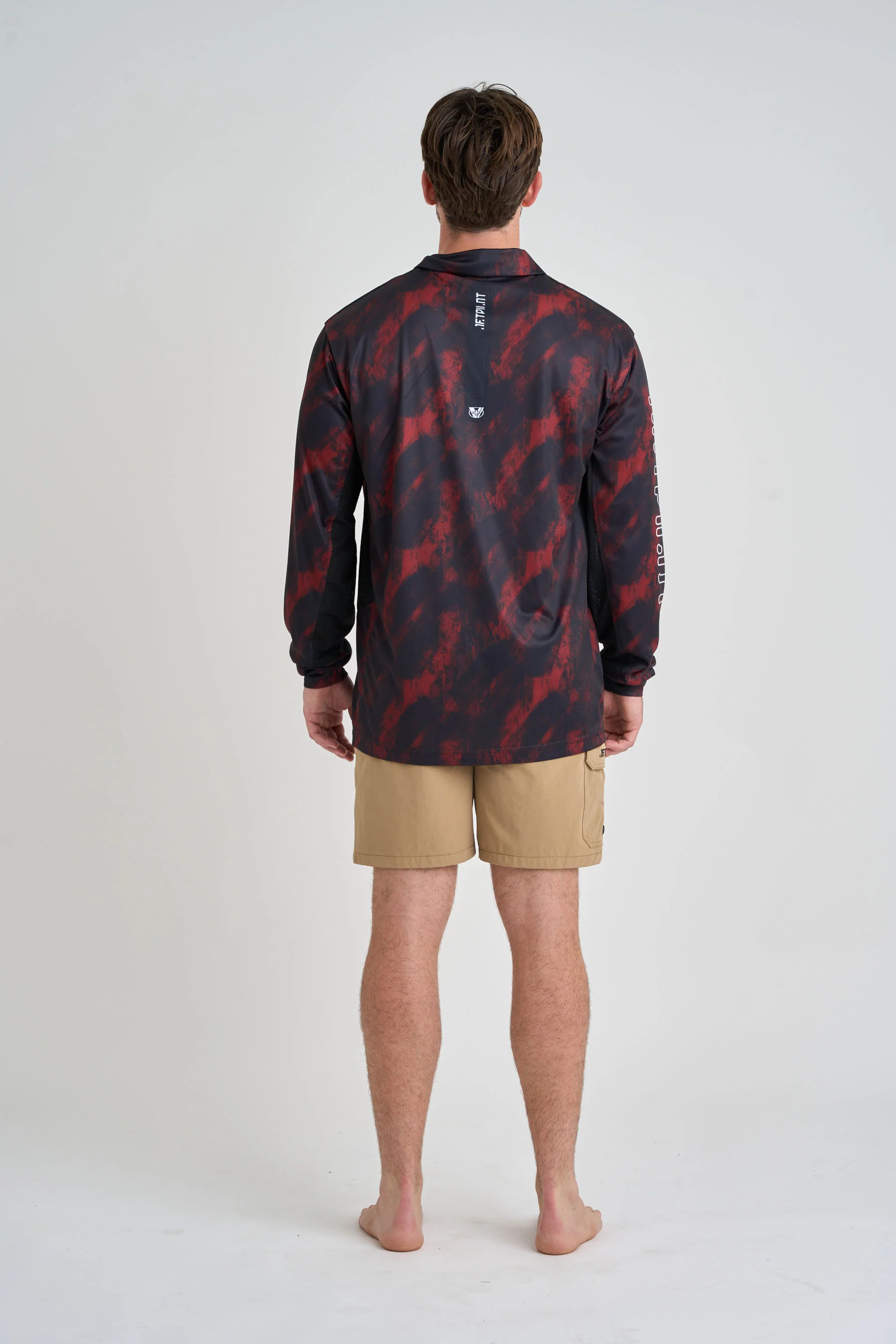 Jetpilot Venture Long Sleeve Fishing Polo - Red - Image 4