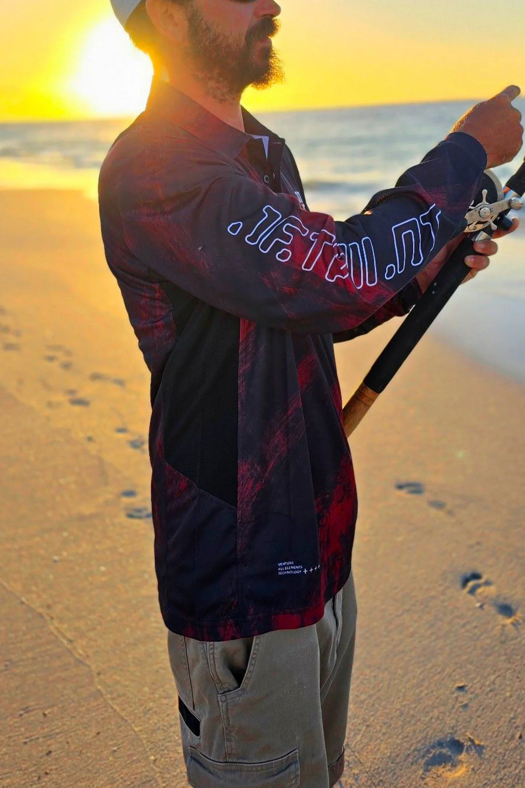 Jetpilot Venture Long Sleeve Fishing Polo - Red - Image 5