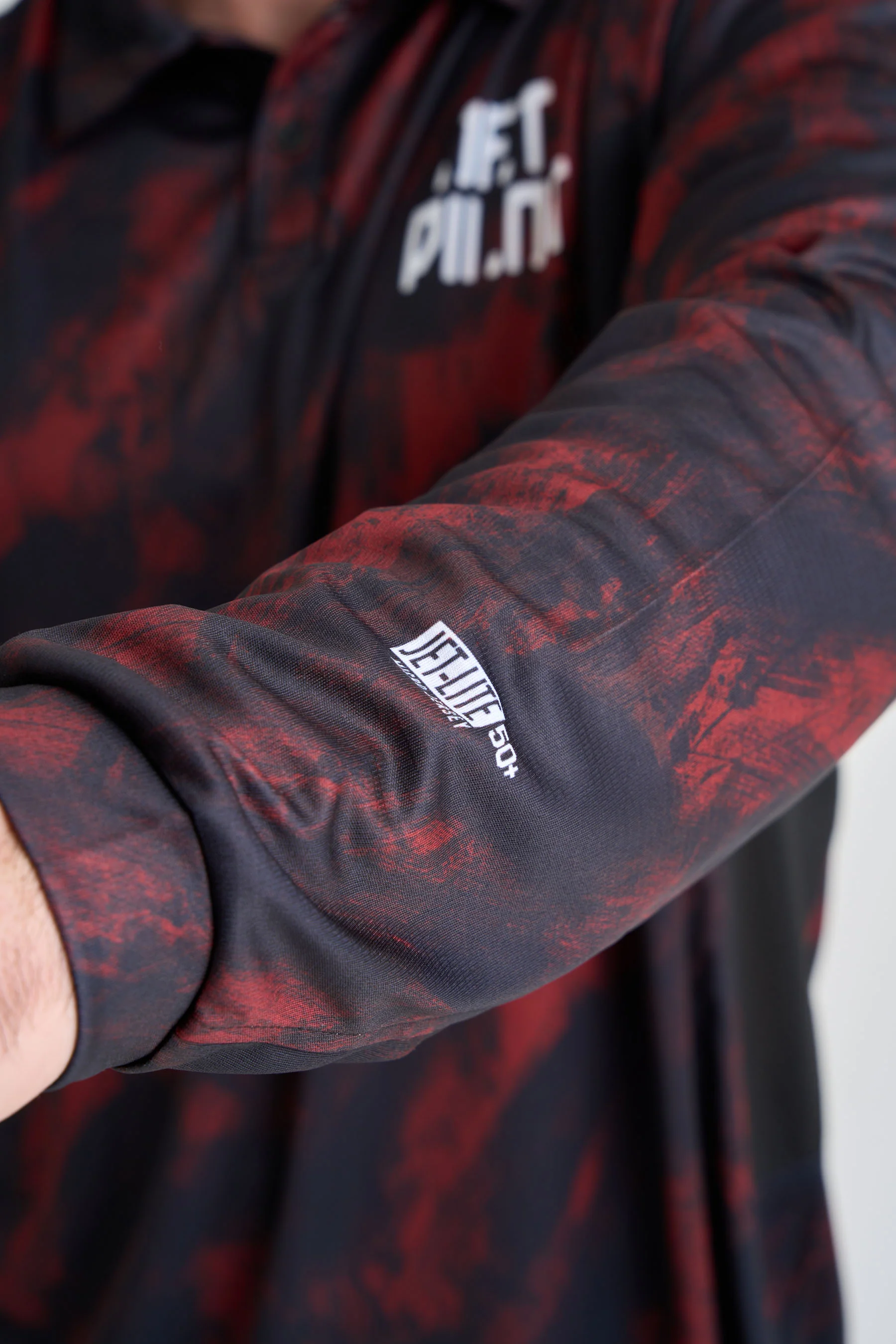 Jetpilot Venture Long Sleeve Fishing Polo - Red - Image 7