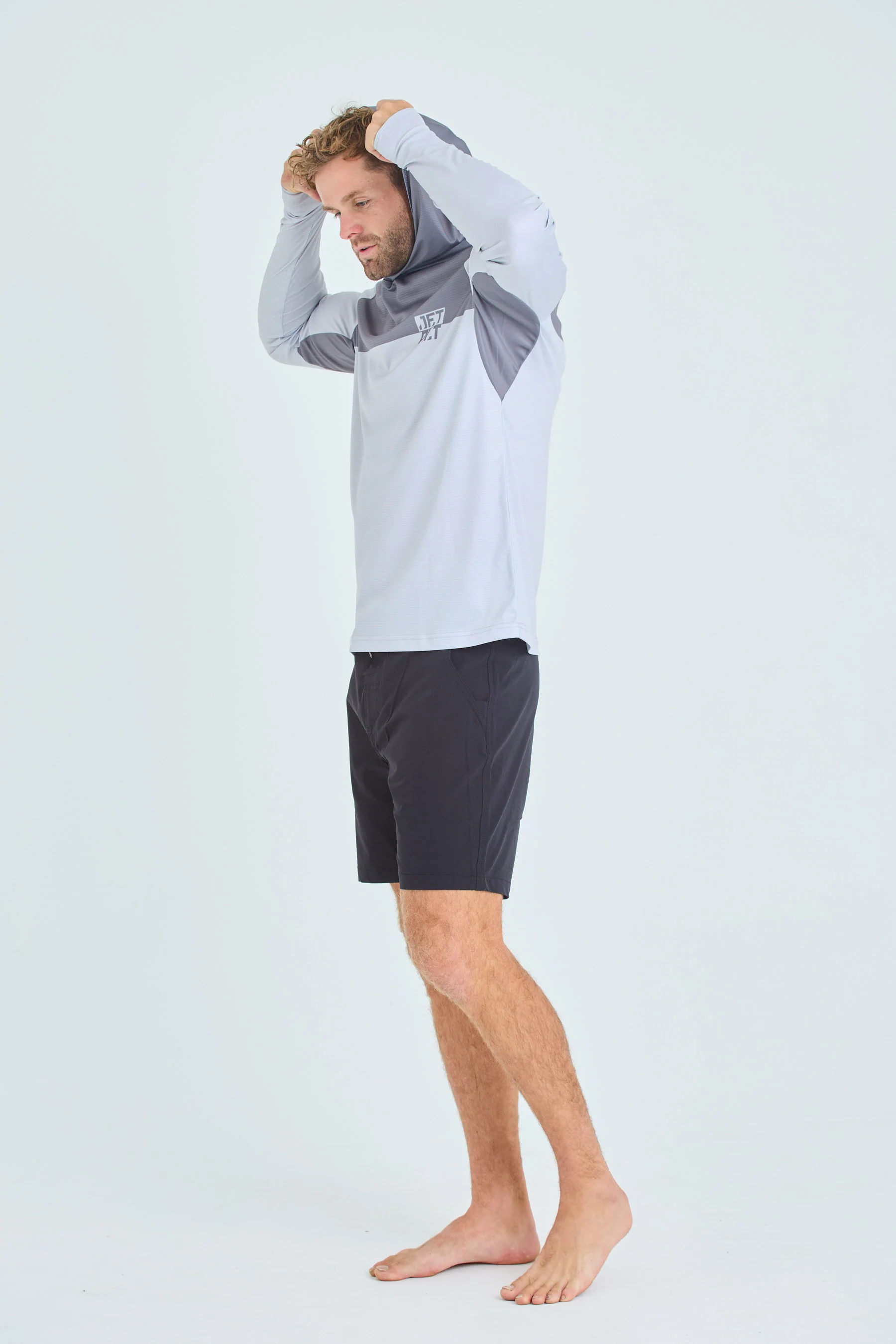 Jetpilot Venture Mens LS Hooded Hydro Tee - Grey - Image 3