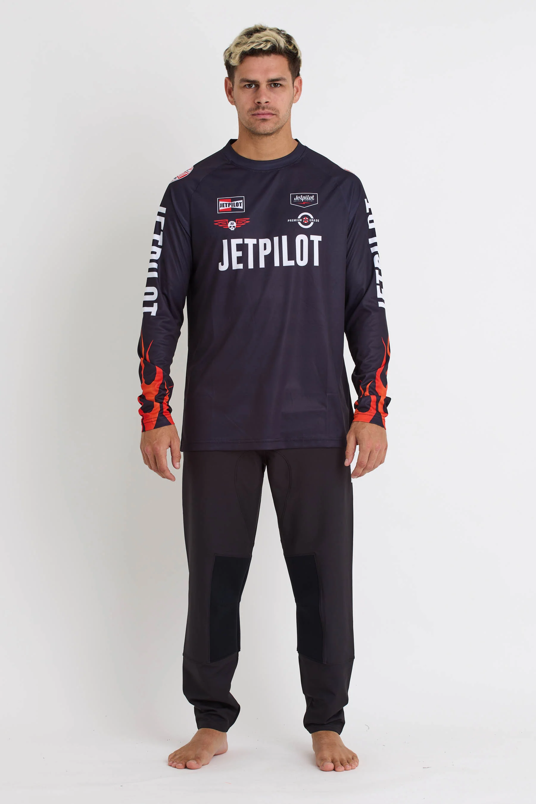 Jetpilot Vintage Flames Moto Jersey - Black