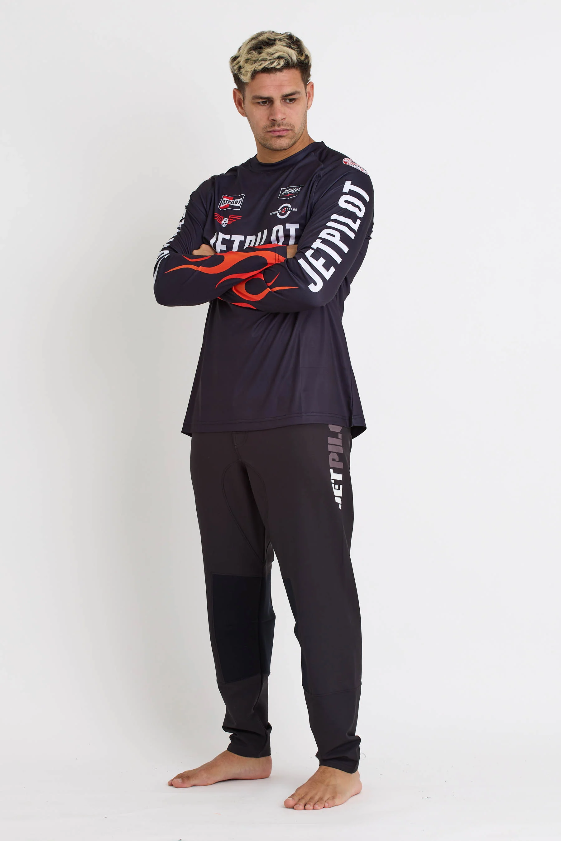 Jetpilot Vintage Flames Moto Jersey - Black - Image 2