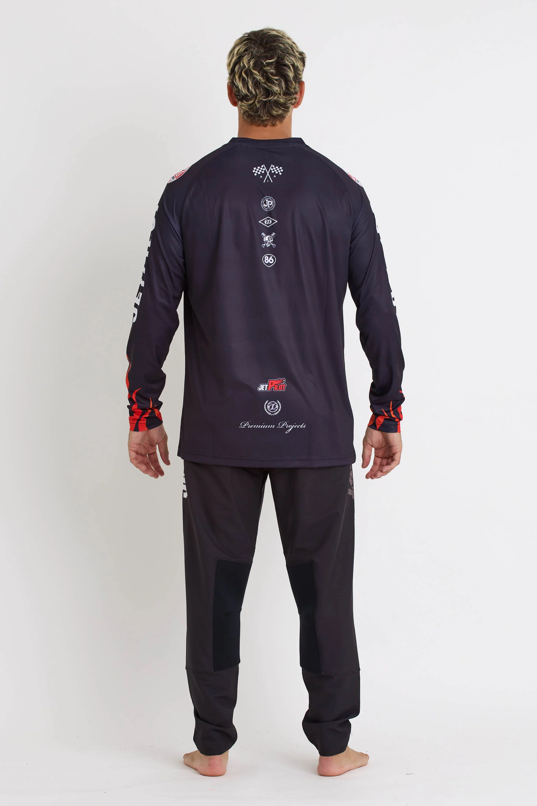 Jetpilot Vintage Flames Moto Jersey - Black - Image 3