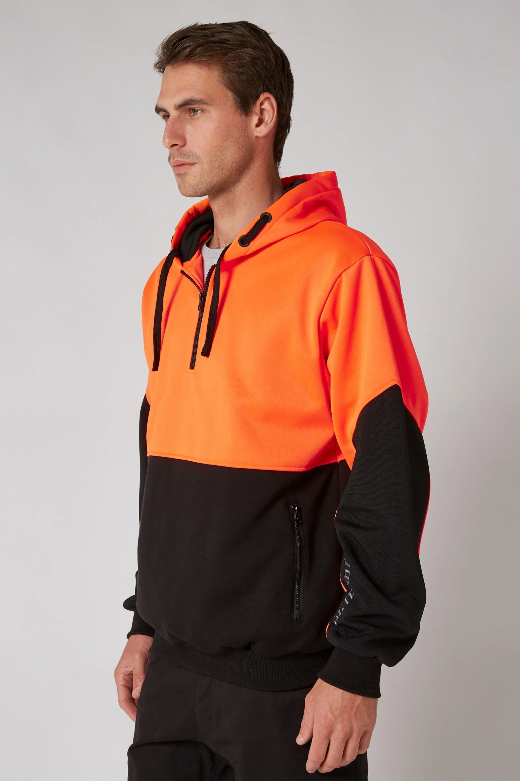 Leveled Mens 2.0 Pullover Hoodie - Hi-Vis Orange - Image 2