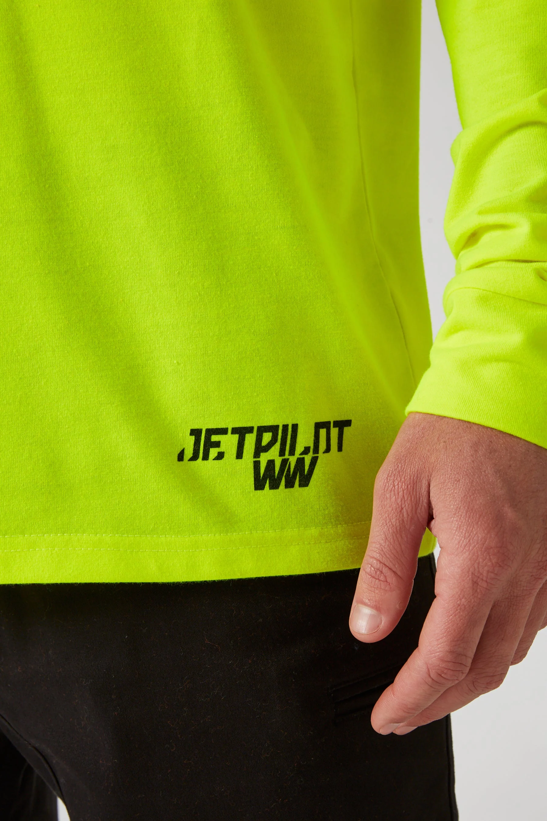 Low Hit Mens L/S Tee - Hi Vis Yellow - Image 4