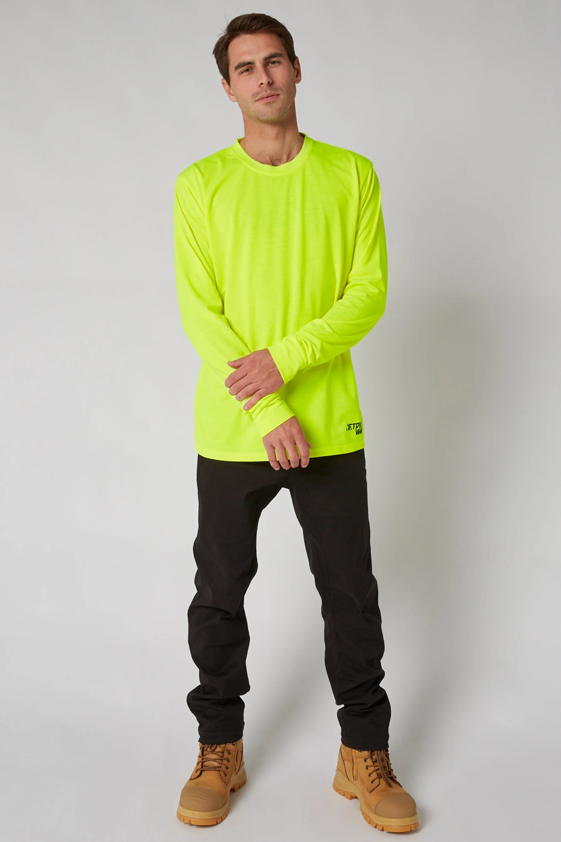Low Hit Mens L/S Tee - Hi Vis Orange - Image 10