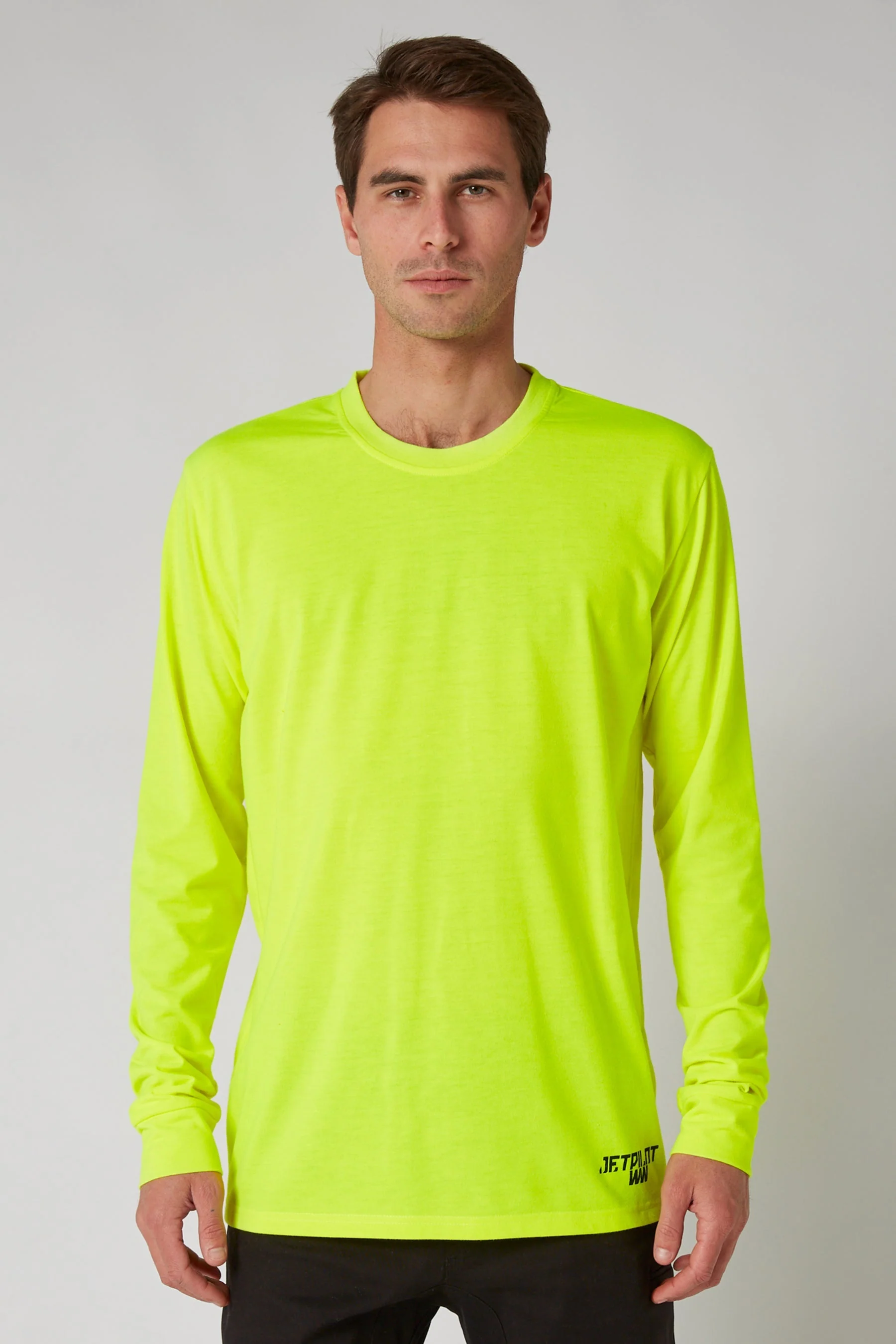 Low Hit Mens L/S Tee - Hi Vis Orange - Image 6