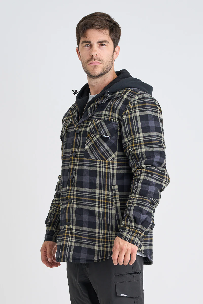 Quilted Flannel Jacket - Grey - Image 3