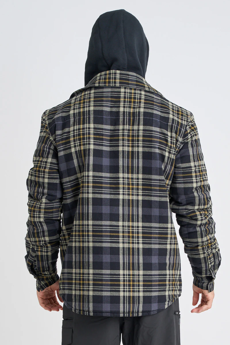 Quilted Flannel Jacket - Grey - Image 5