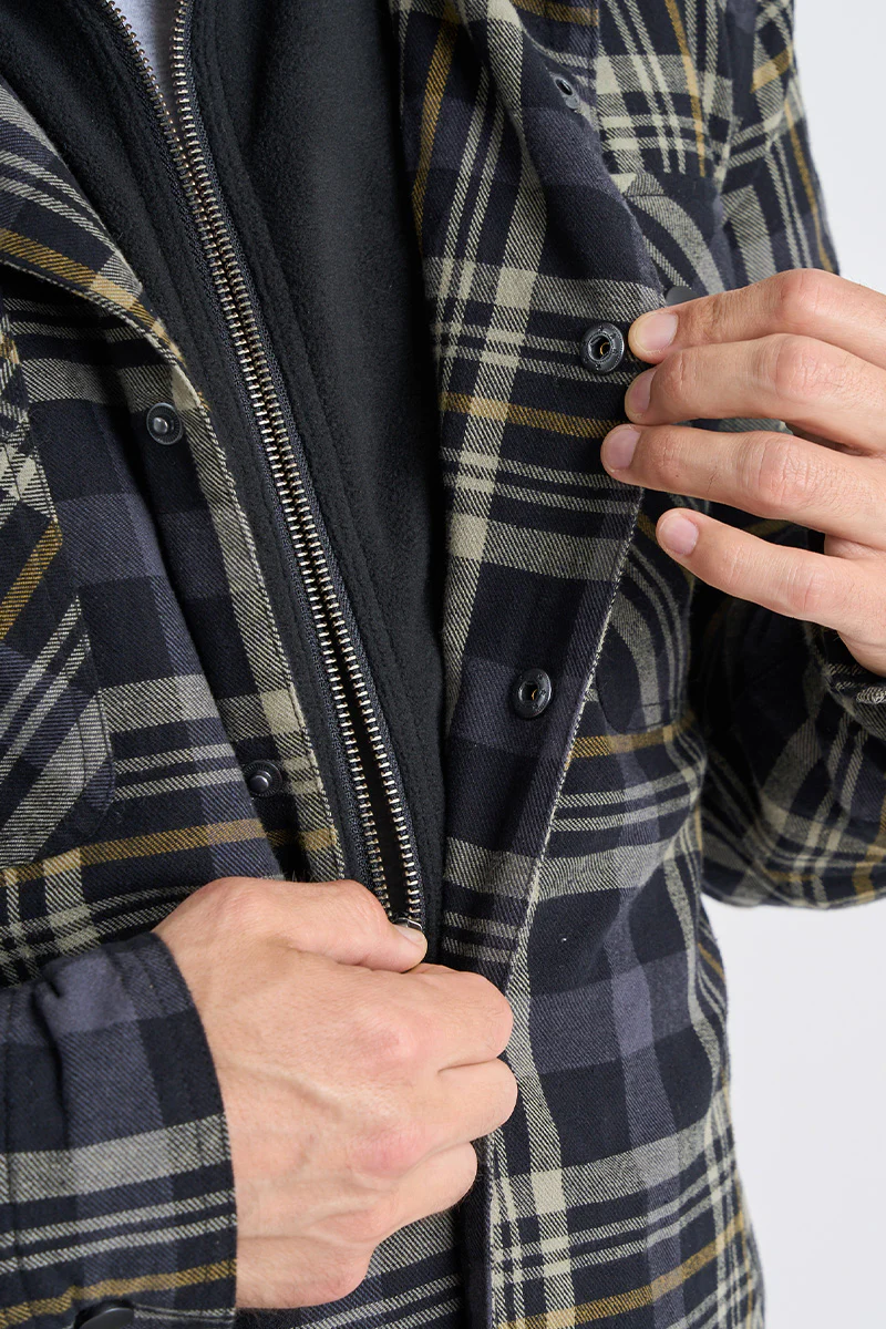 Quilted Flannel Jacket - Grey - Image 7