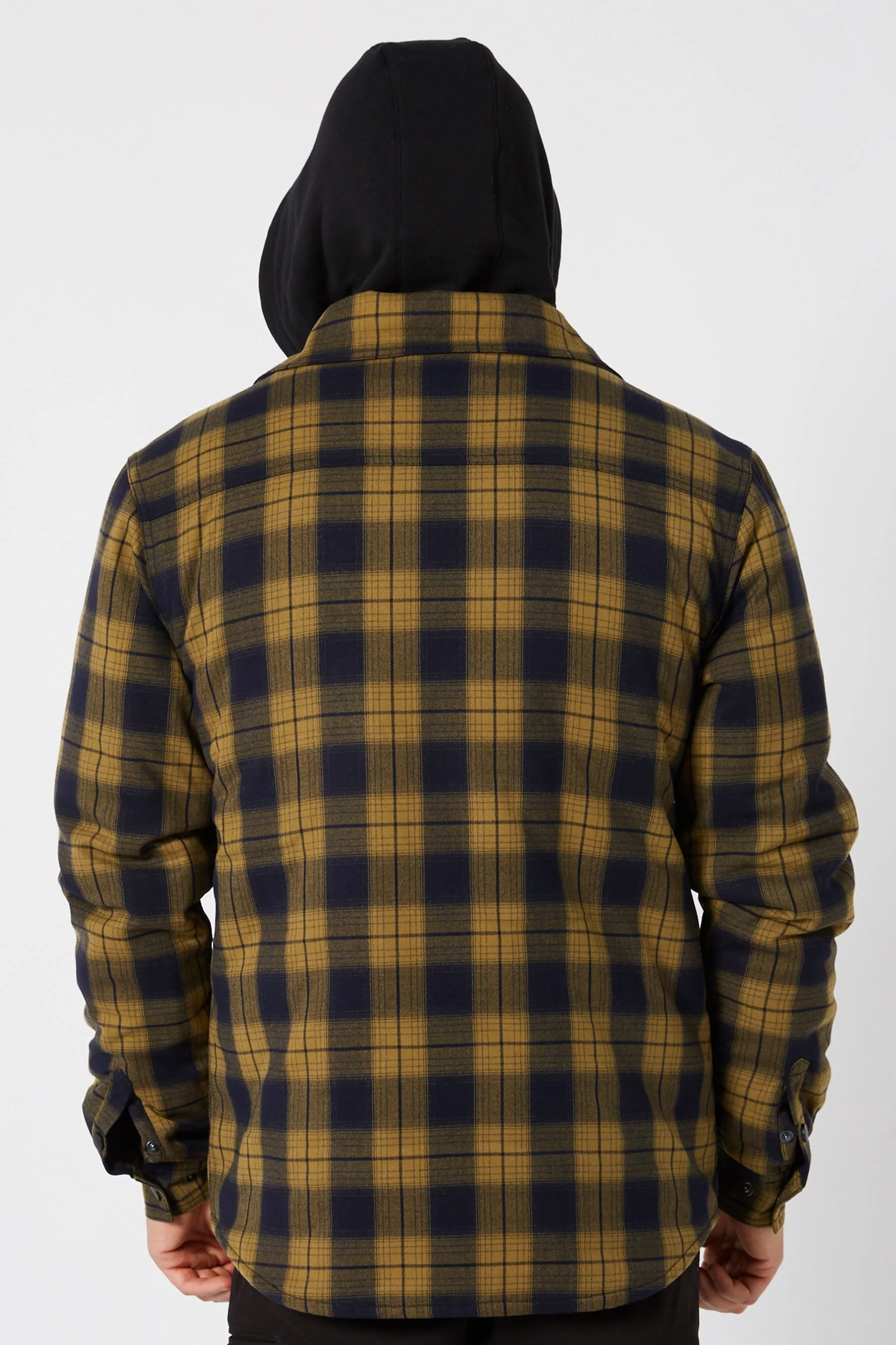 Quilted Flannel Jacket - Mustard - Image 4