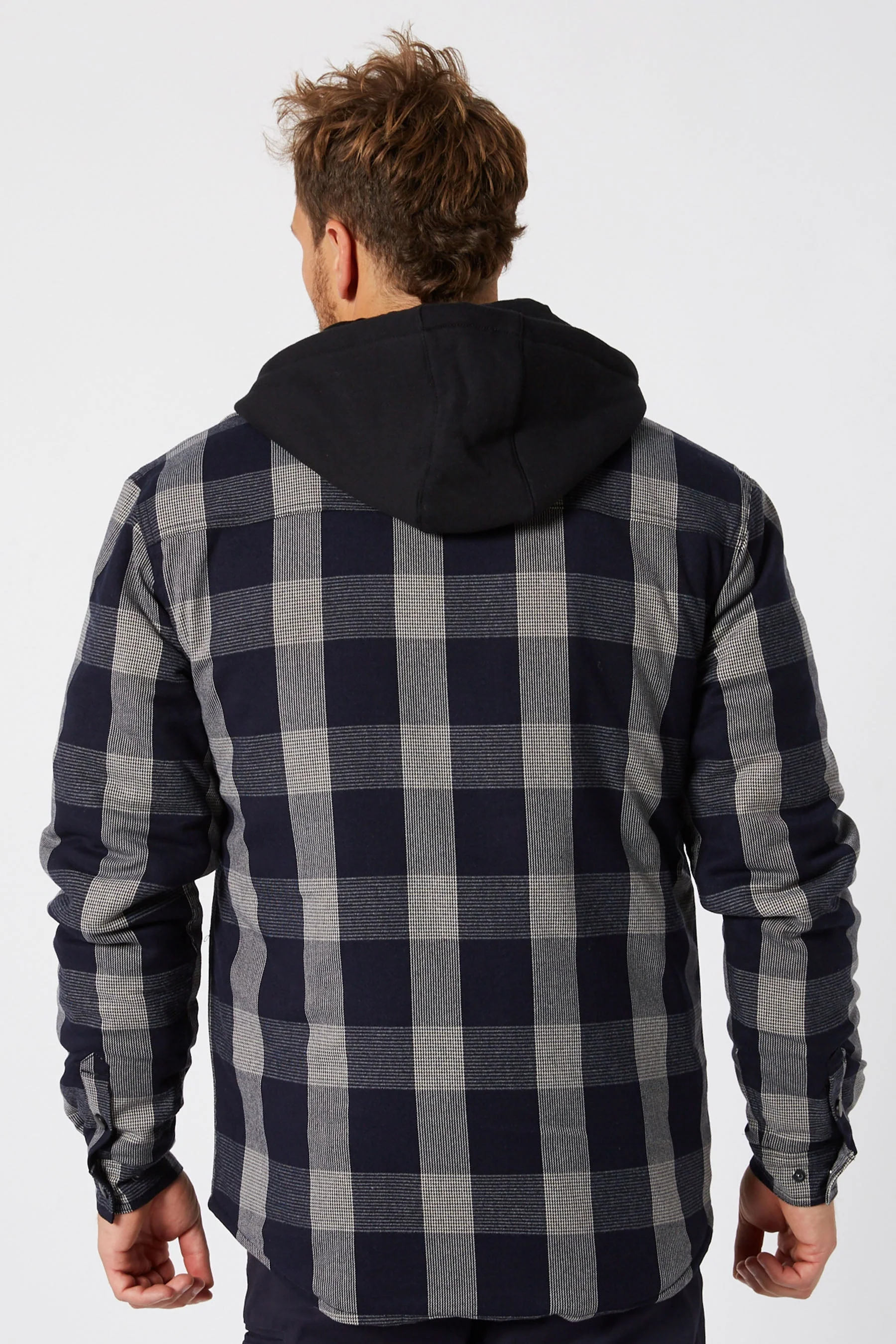 Quilted Flannel Jacket - Black - Image 3