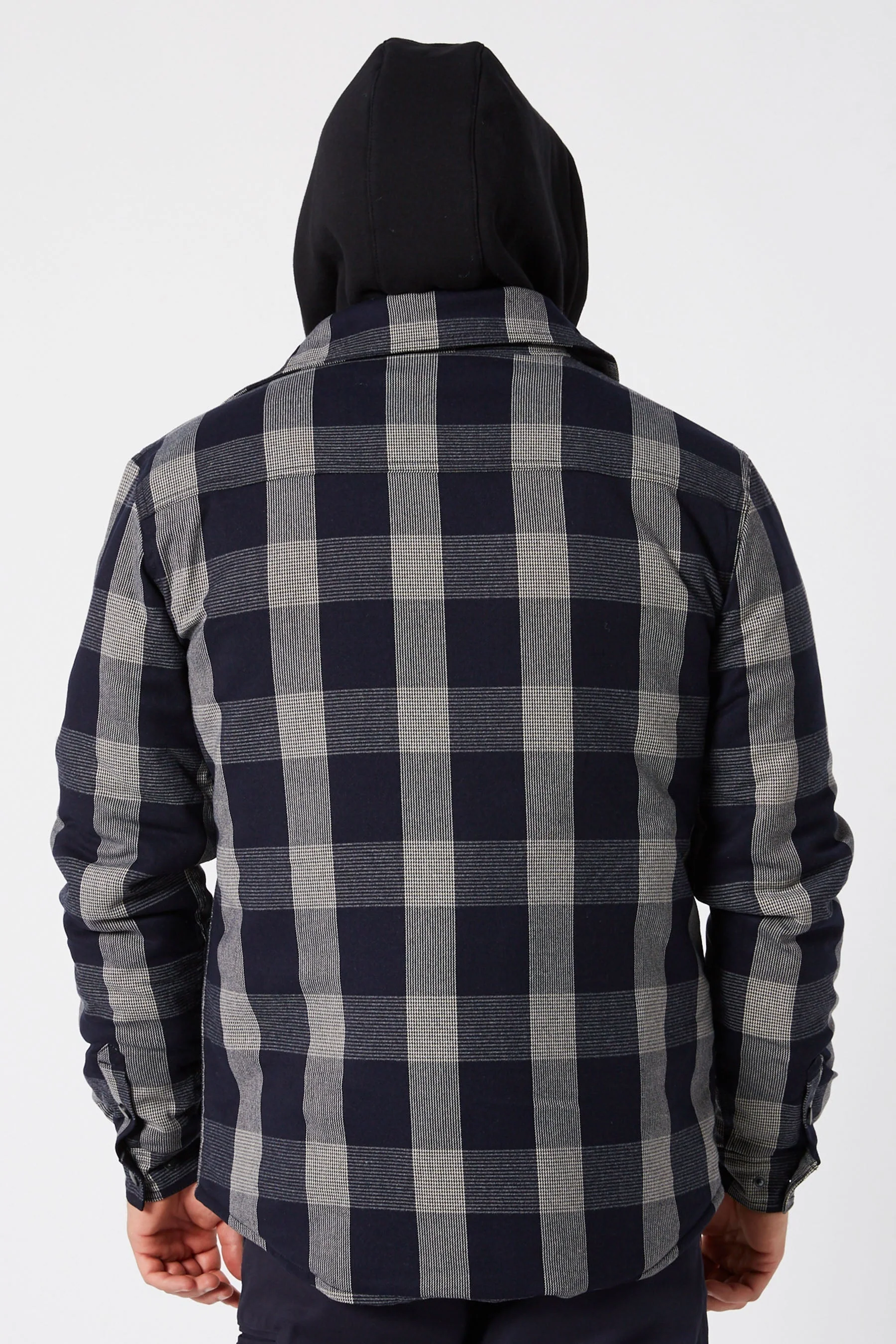 Quilted Flannel Jacket - Black - Image 4
