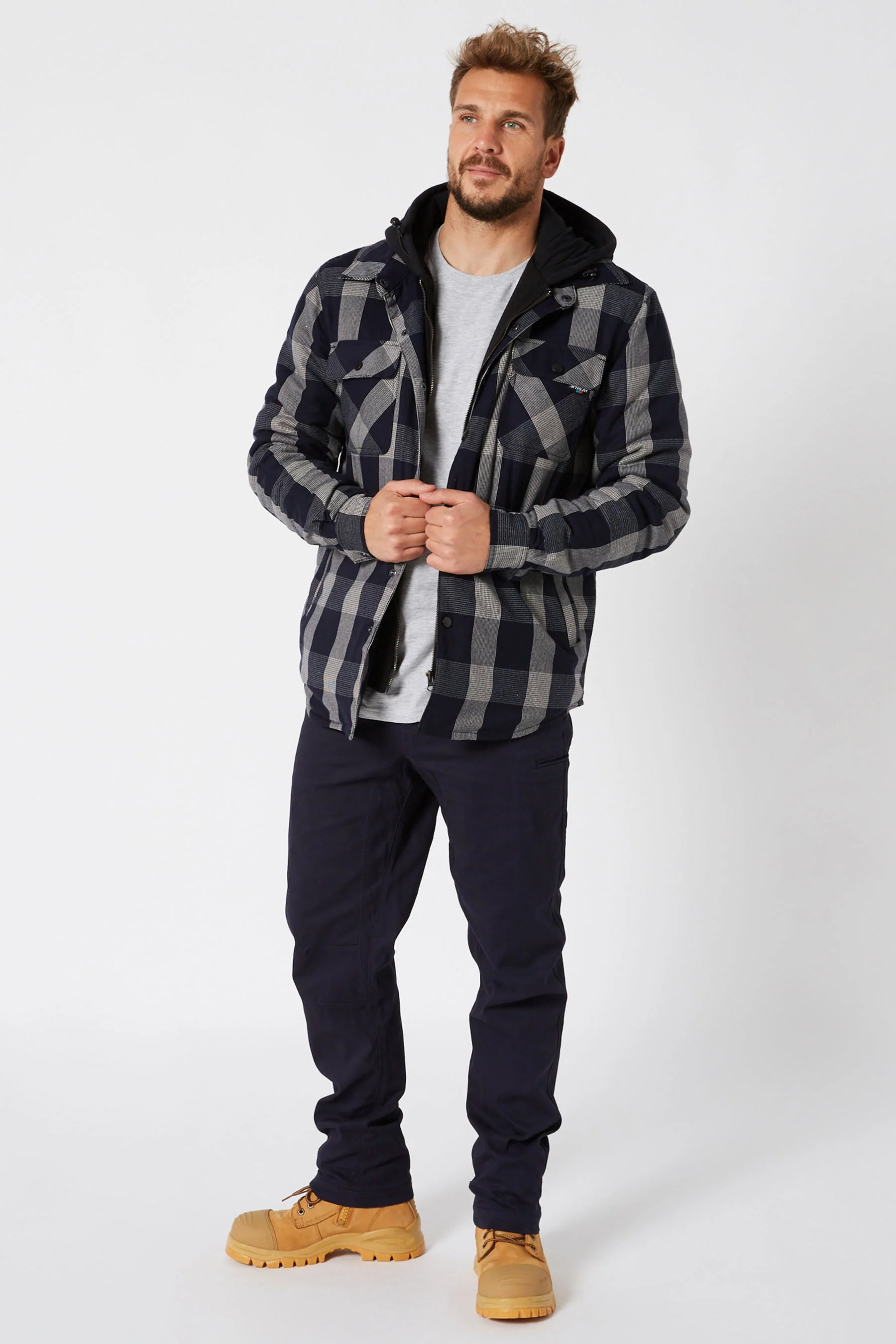 Quilted Flannel Jacket - Black - Image 7