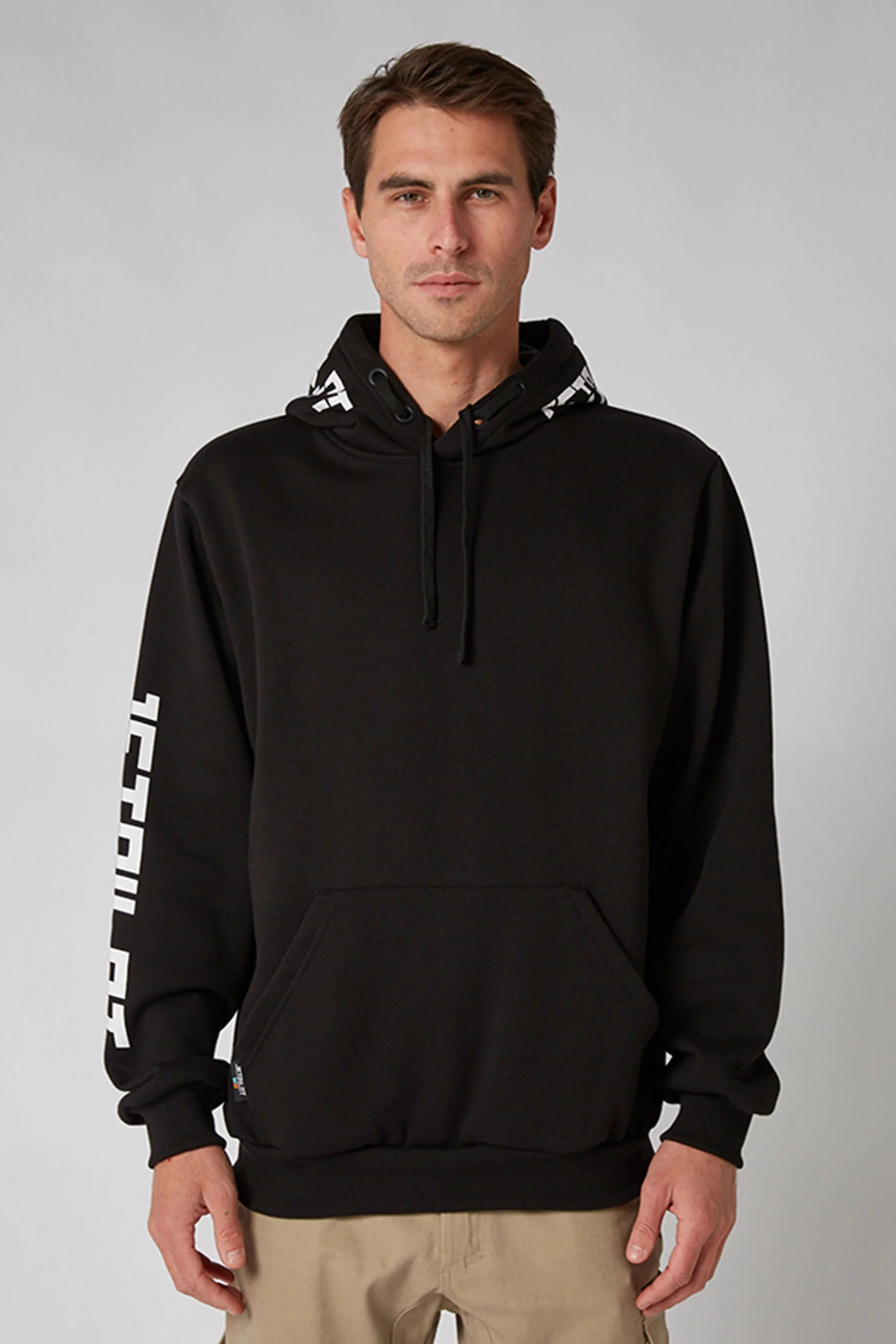 Sparked Mens Pullover Hoodie - Black/White