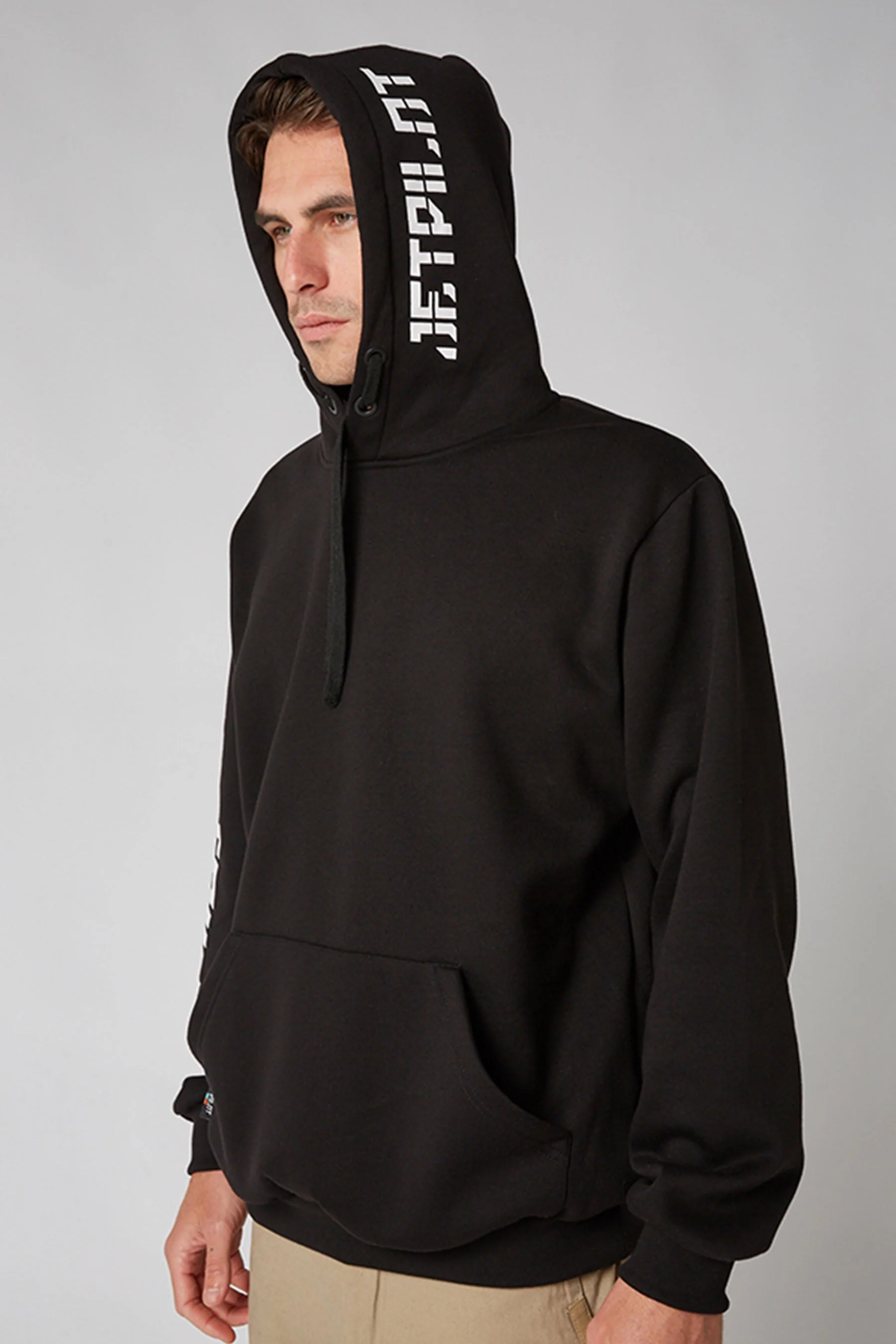 Sparked Mens Pullover Hoodie - Black/White - Image 6