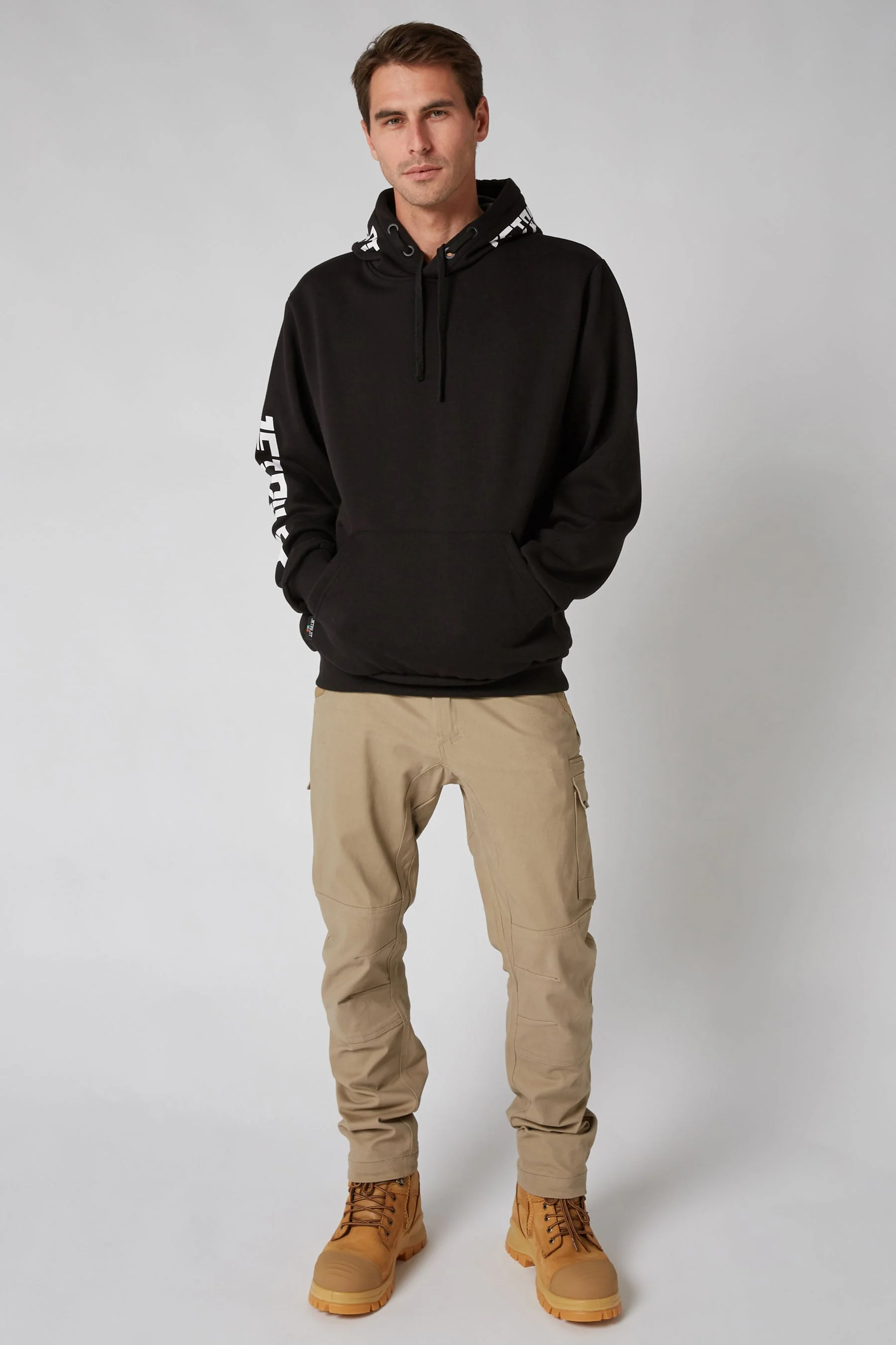 Sparked Mens Pullover Hoodie - Black/White - Image 7