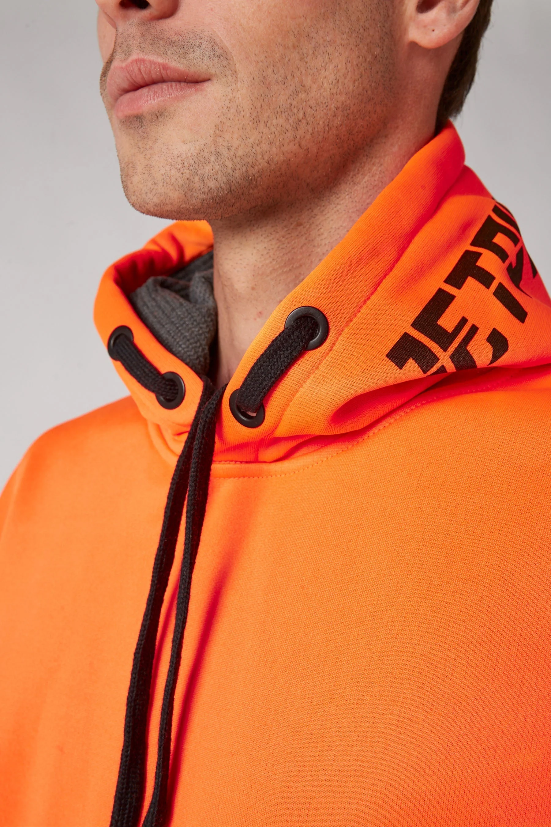 Sparked Mens Pullover Hoodie - Hi Vis Orange - Image 6