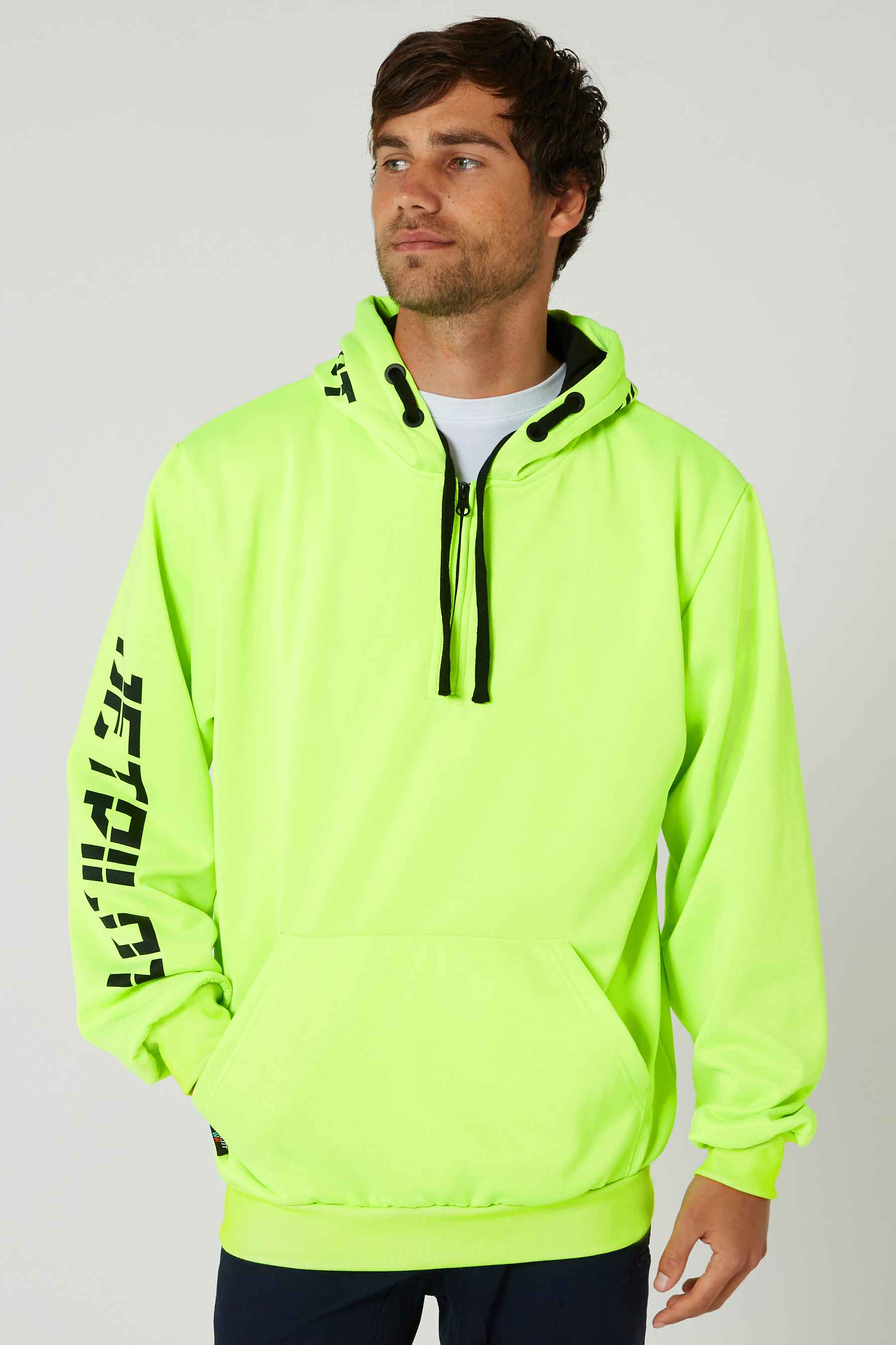 Sparked Mens Pullover Hoodie - Hi Vis Yellow