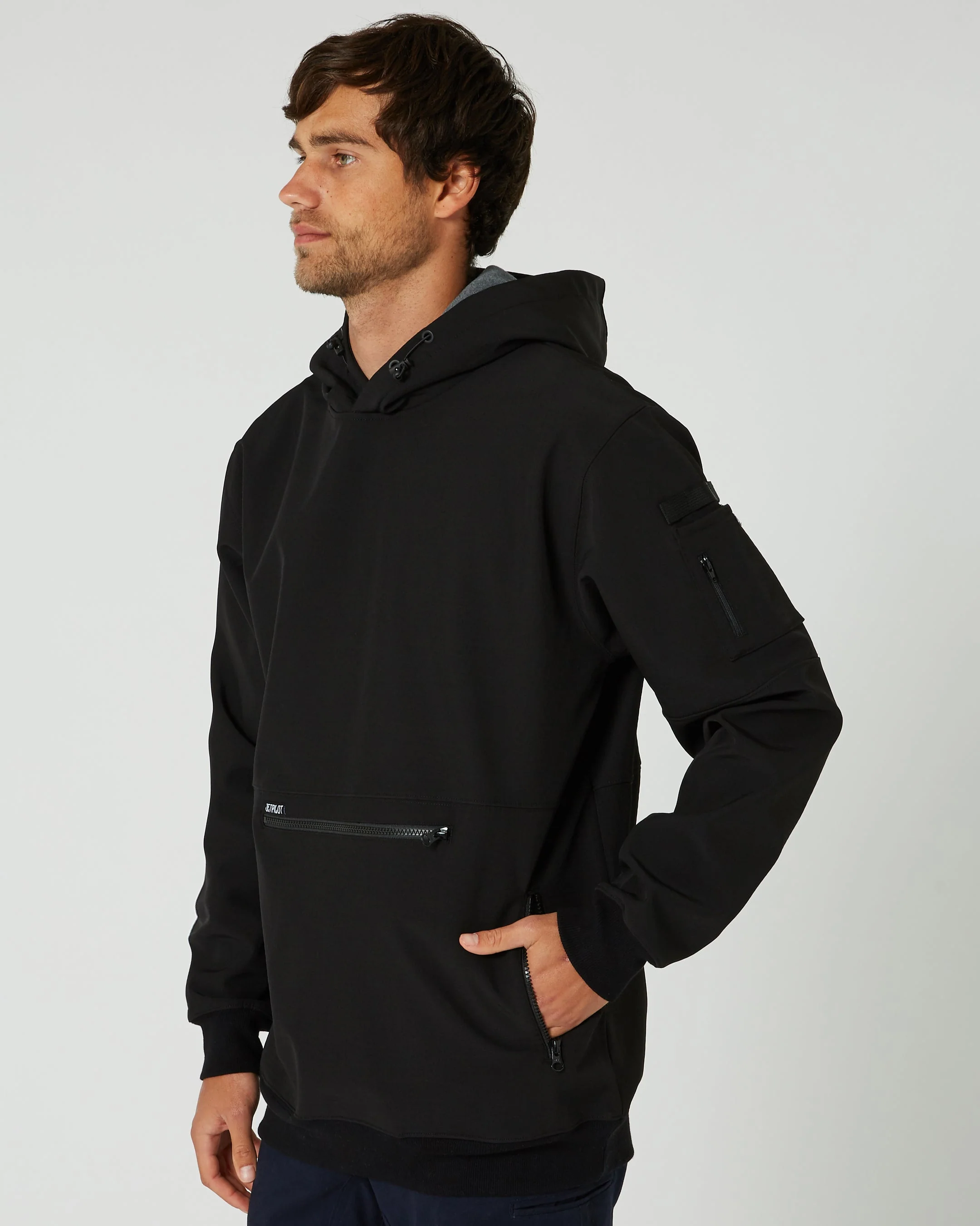 Utility 2 Mens Pullover Hoodie - Black - Image 3